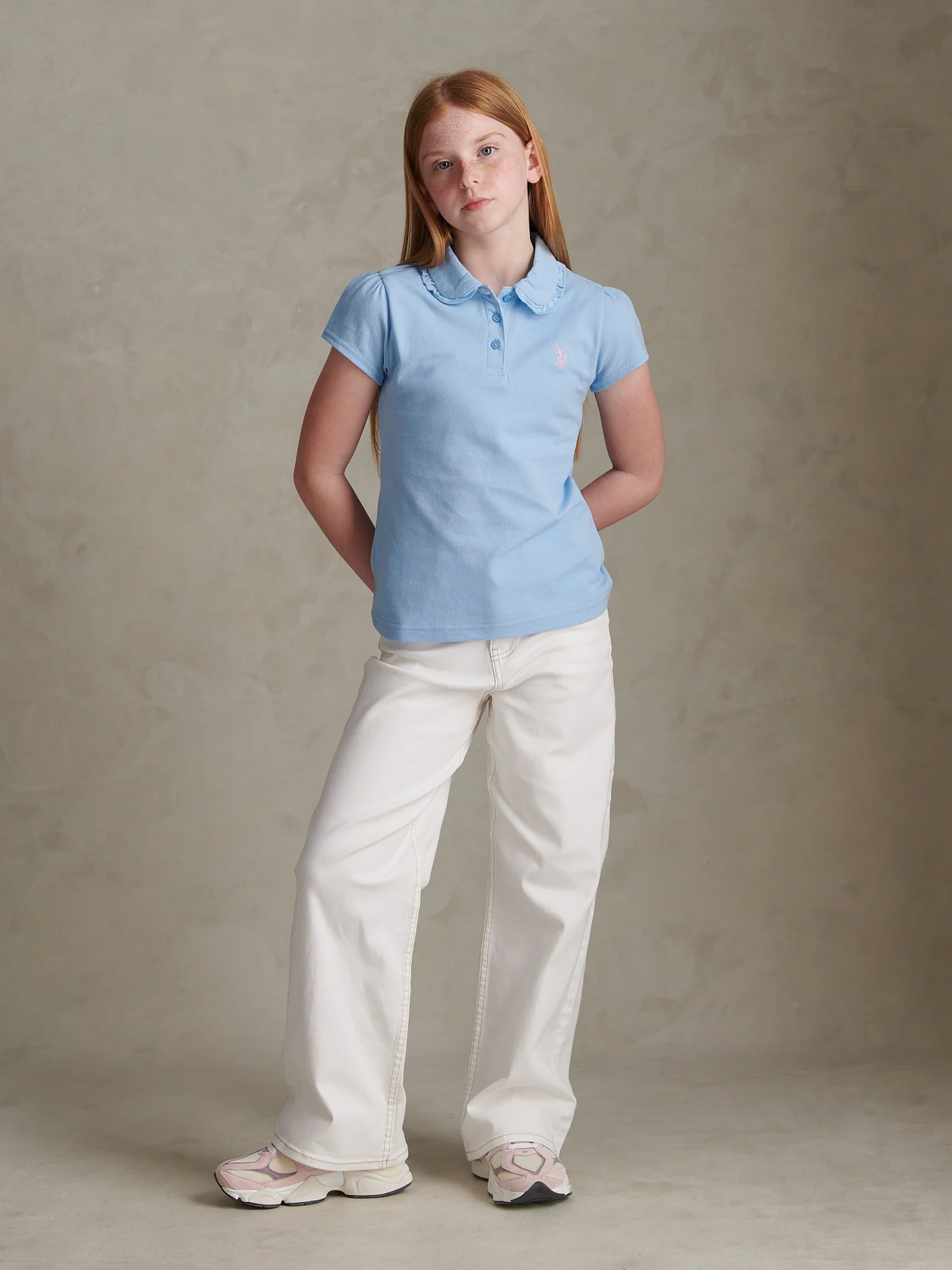 Girls Wide Leg Denim Jeans Bright White - Image 3
