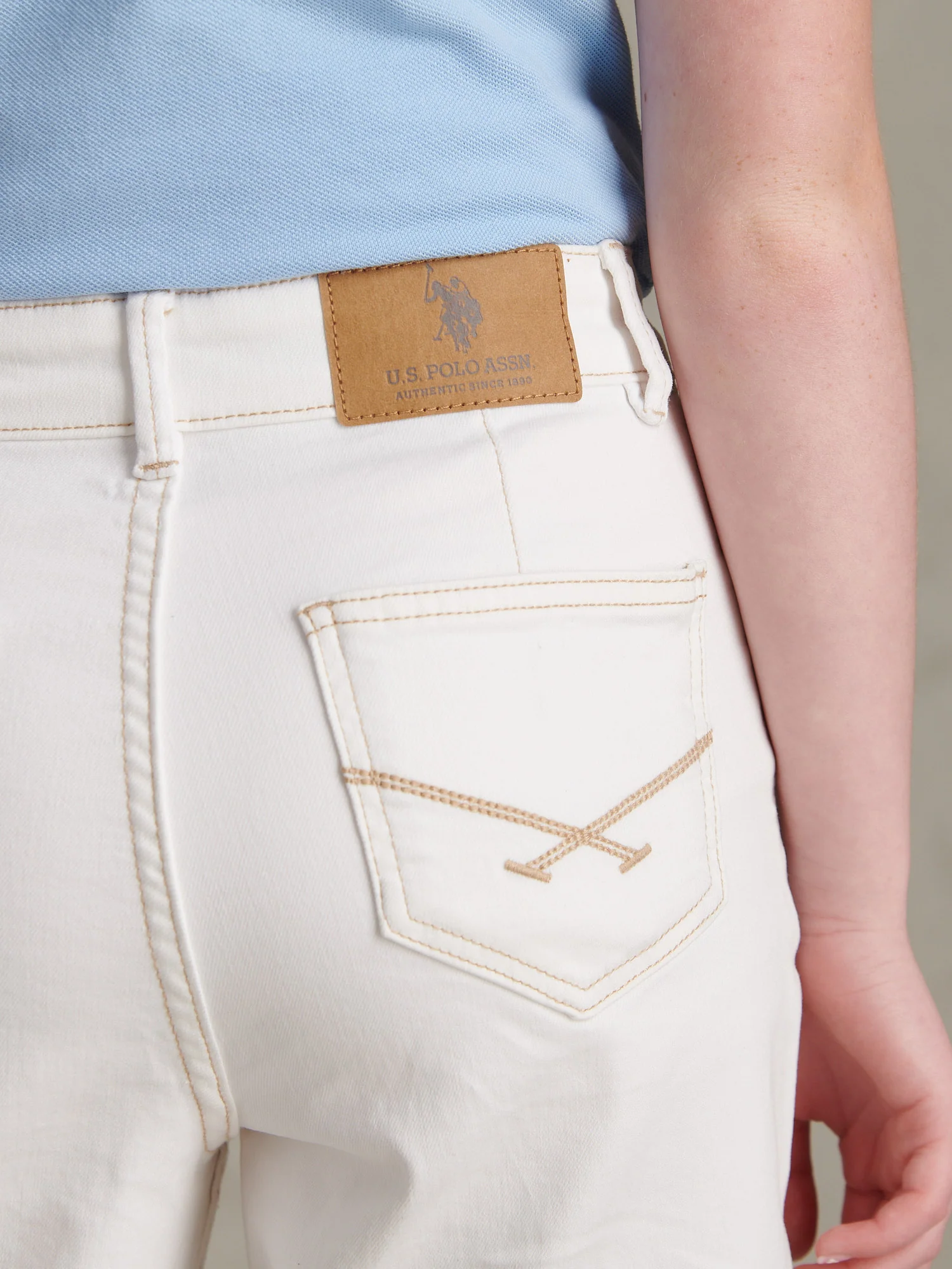 Girls Wide Leg Denim Jeans Bright White - Image 5