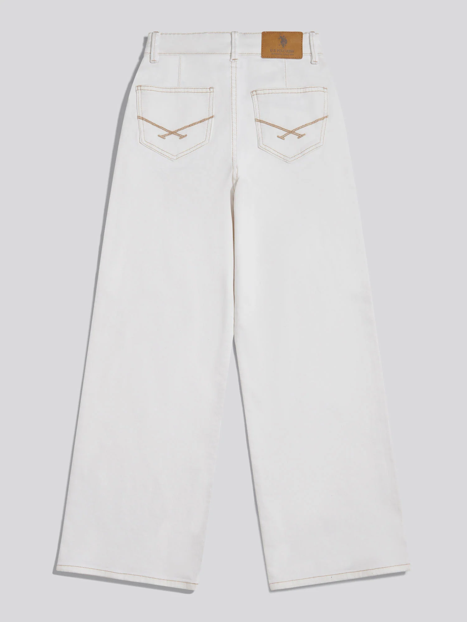 Girls Wide Leg Denim Jeans Bright White - Image 7