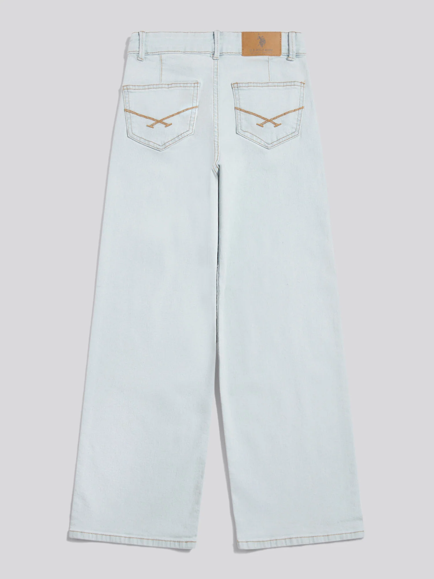 Girls Wide Leg Denim Jeans Light Wash - Image 7