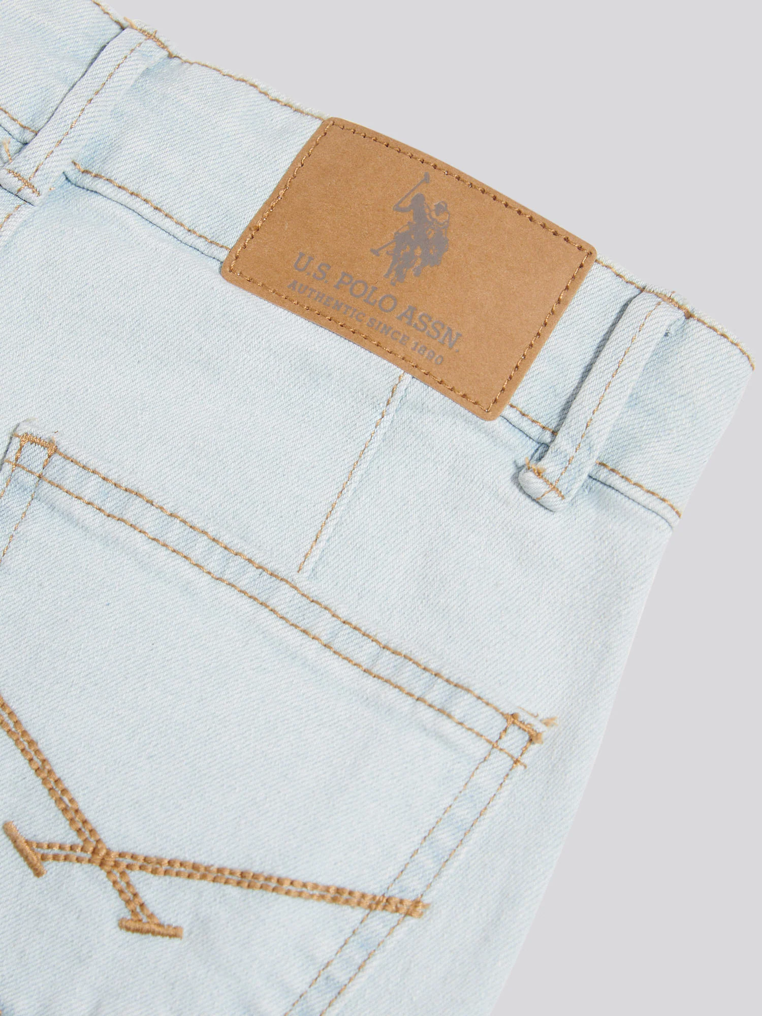 Girls Wide Leg Denim Jeans Light Wash - Image 9
