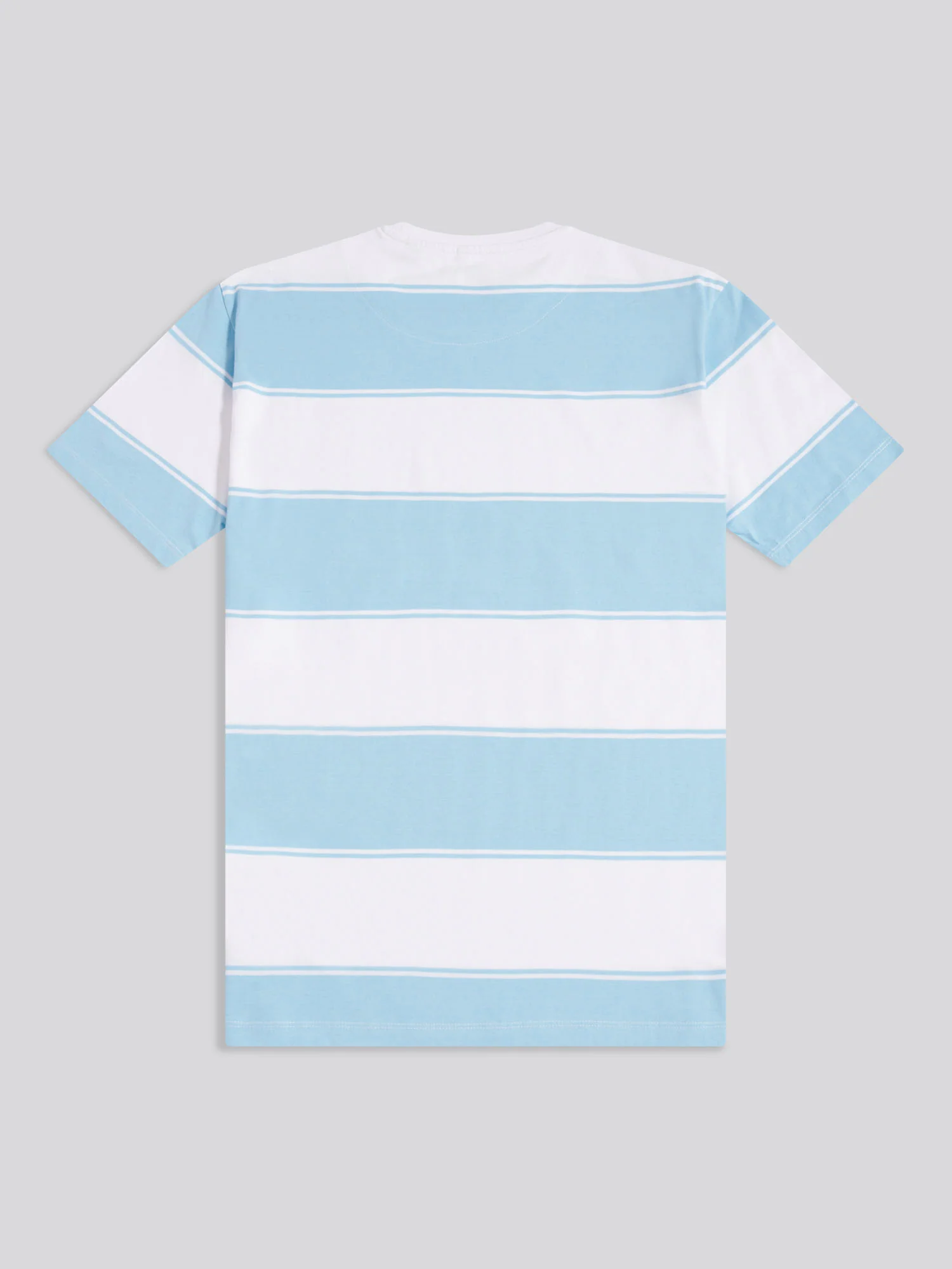 Mens Wide Stripe T-Shirt Air Blue - Image 6