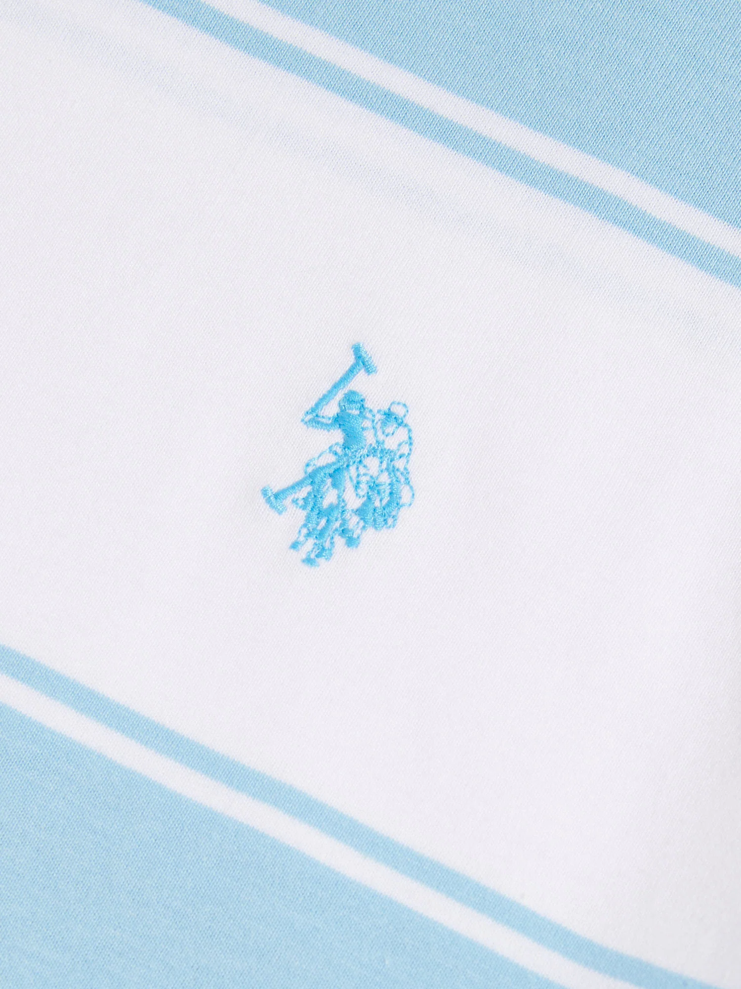 Mens Wide Stripe T-Shirt Air Blue - Image 7