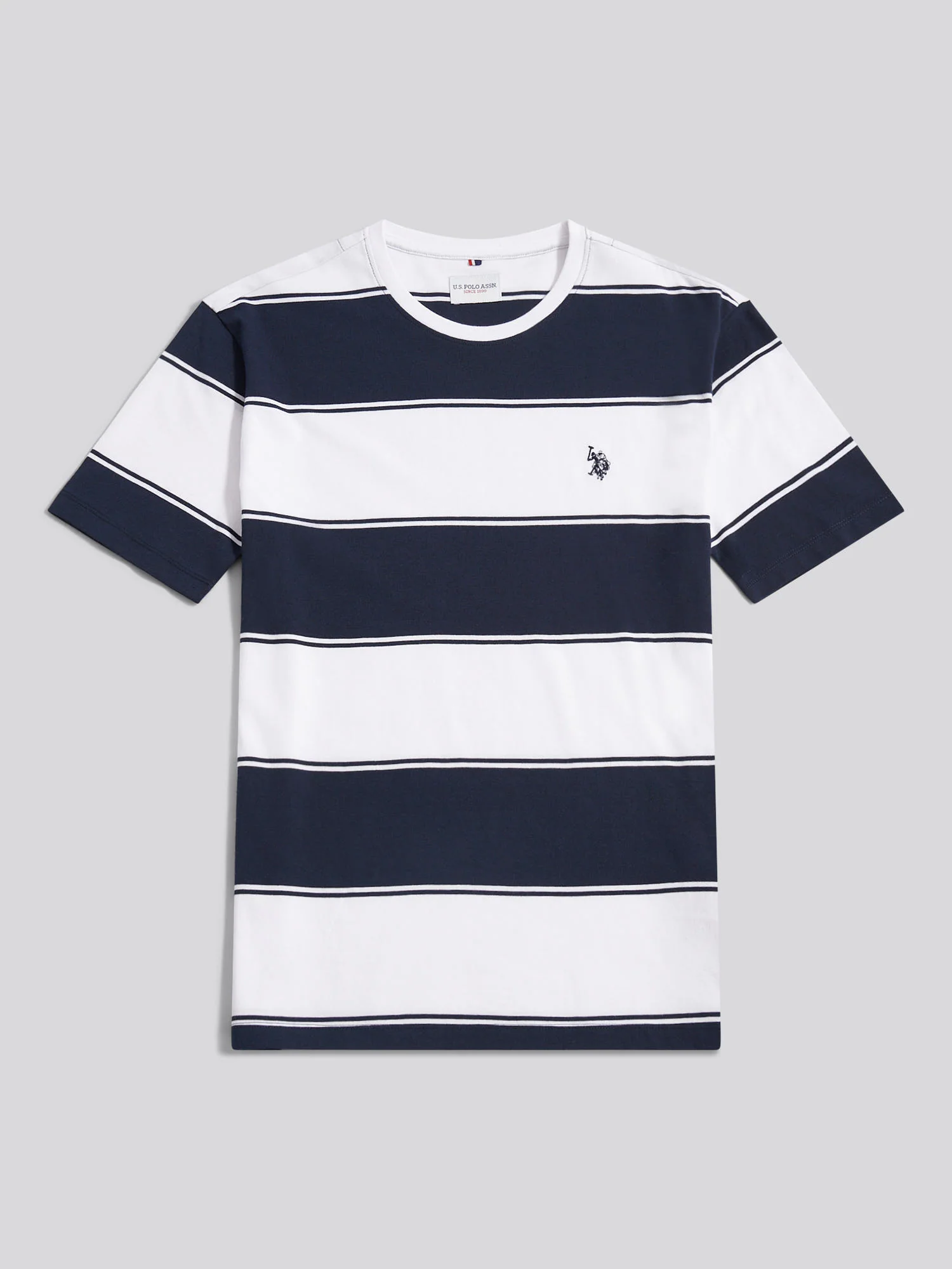Mens Wide Stripe T-Shirt Dark Sapphire Navy - Image 5