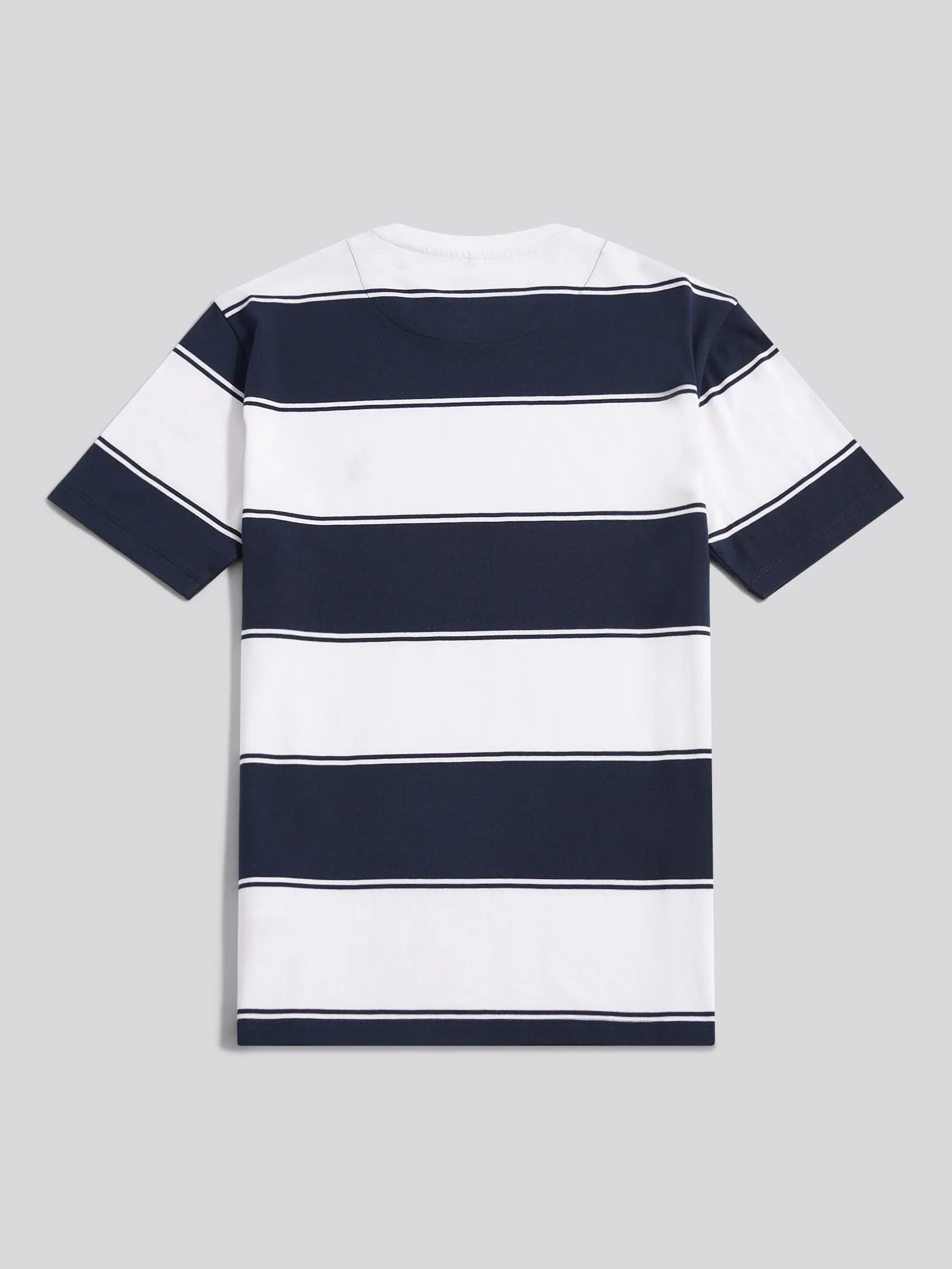 Mens Wide Stripe T-Shirt Dark Sapphire Navy - Image 6