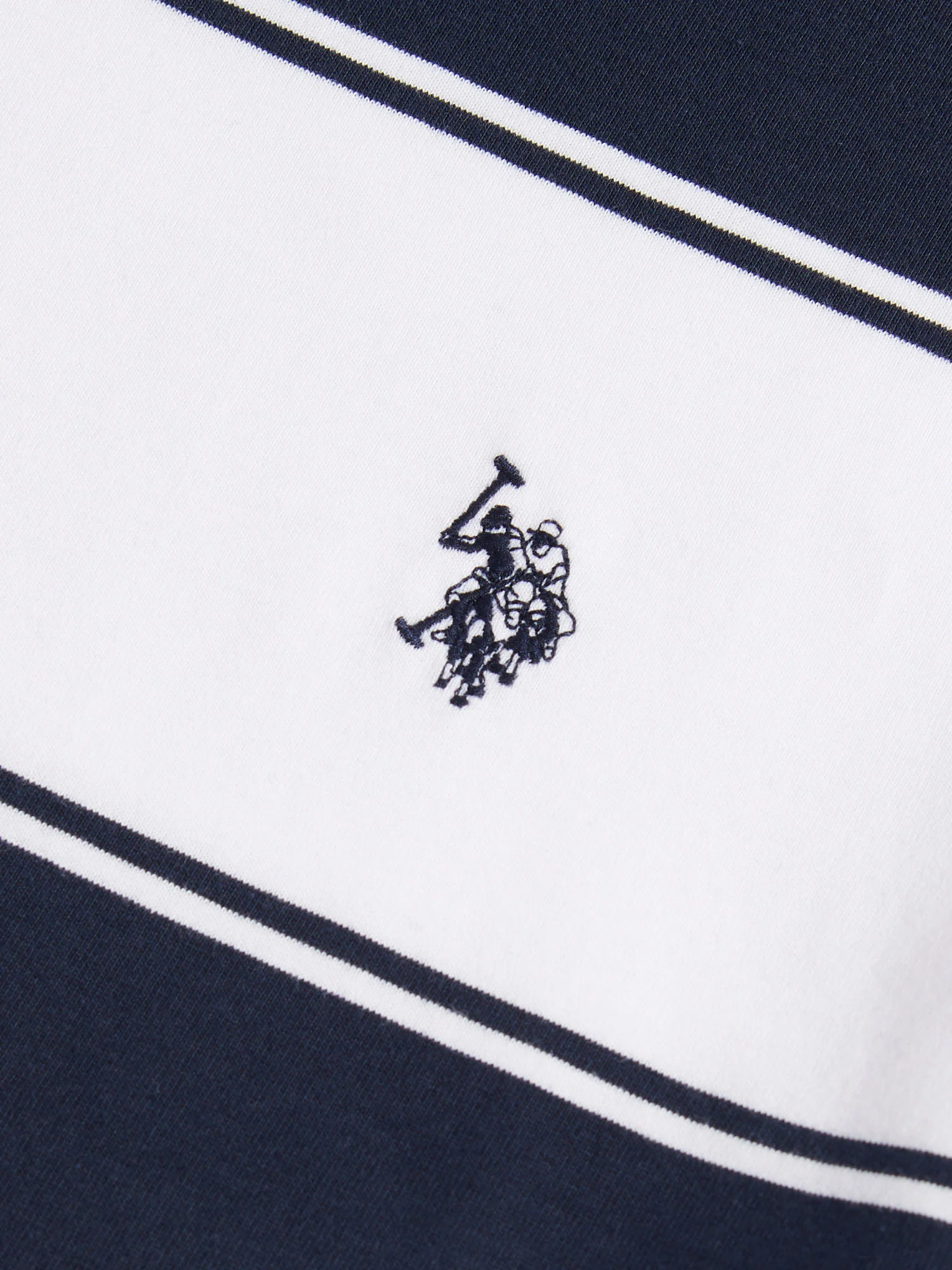 Mens Wide Stripe T-Shirt Dark Sapphire Navy - Image 7