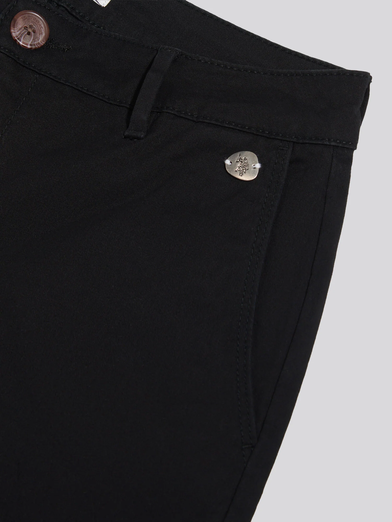 Womens Ankle Wide Leg Chino Trouser in Black - Image 7