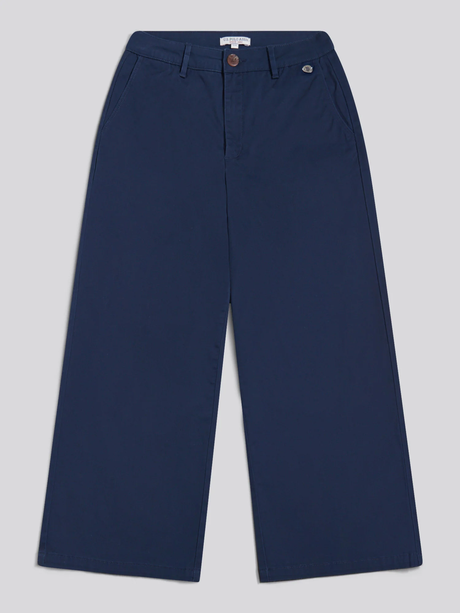Womens Ankle Wide Leg Chino Trouser in Navy Iris - Image 5