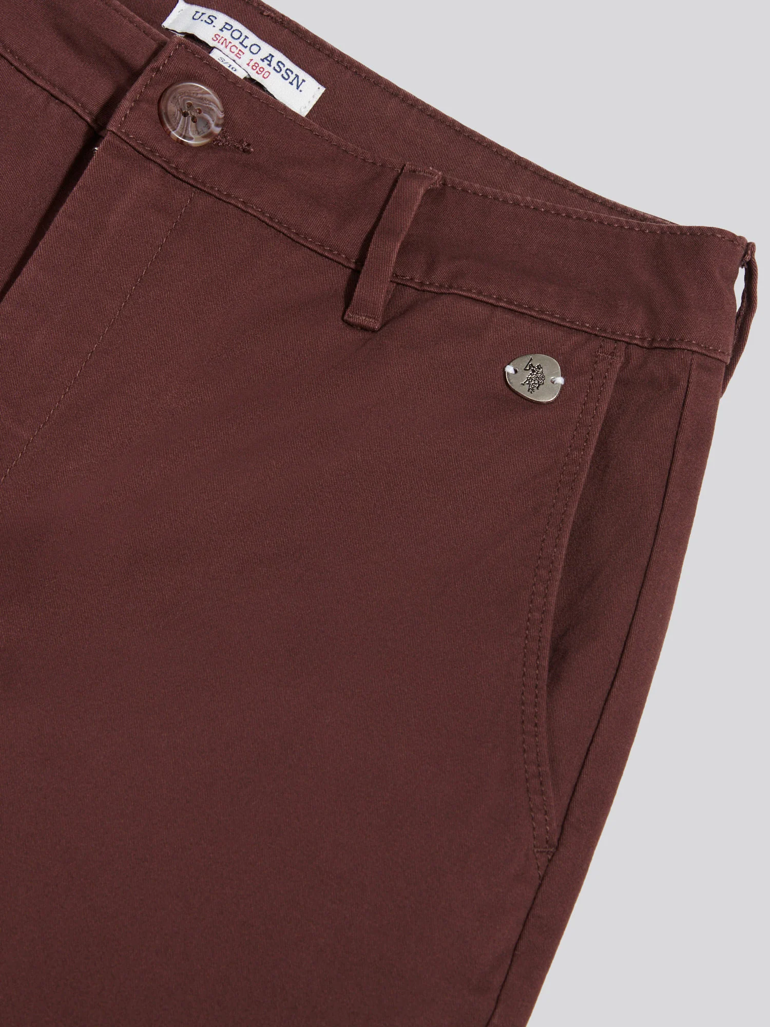 Womens Ankle Wide Leg Chino Trouser in Puce - Image 7