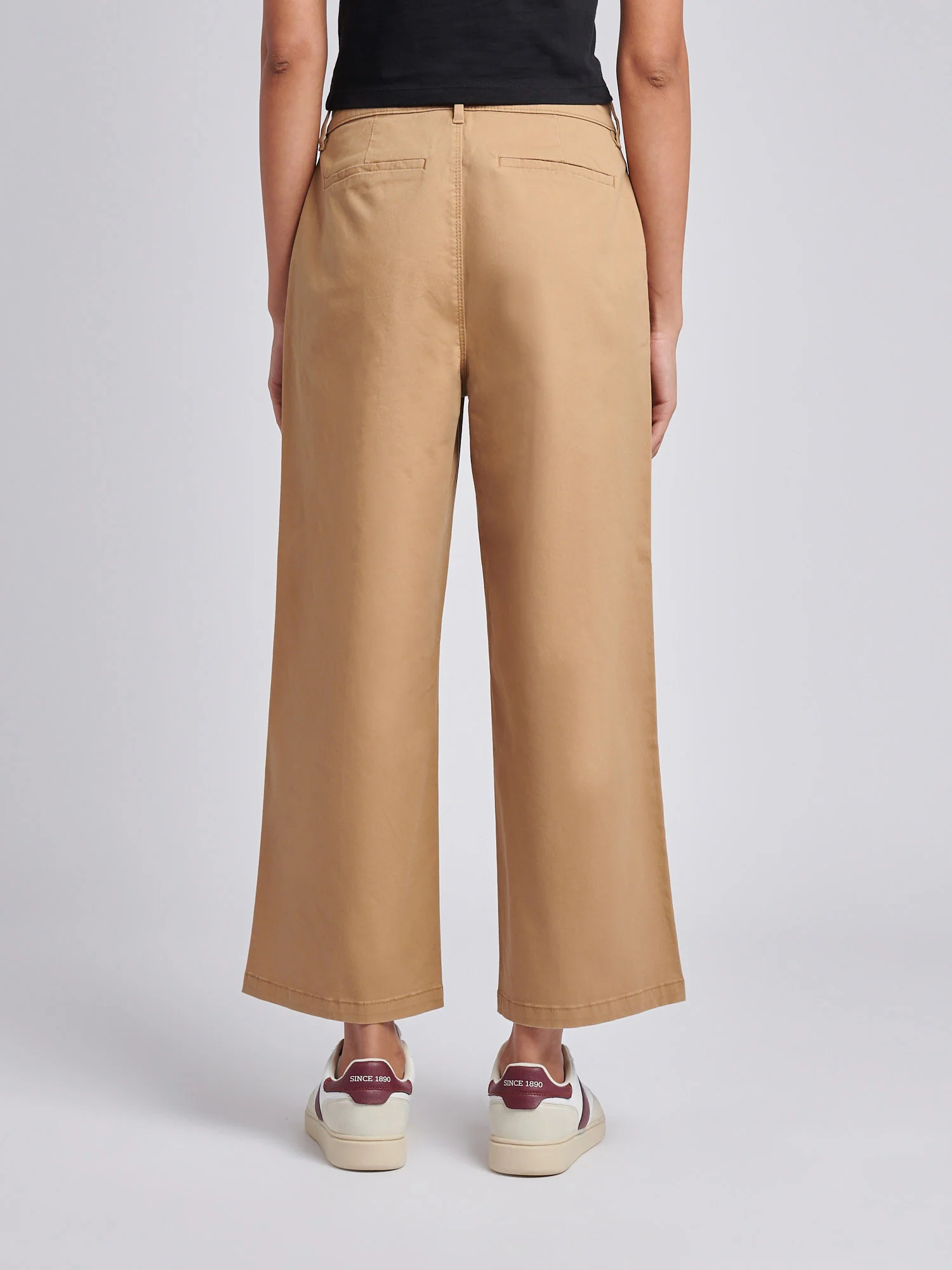 Womens Ankle Wide Leg Chino Trouser in Tigers Eye - Image 4