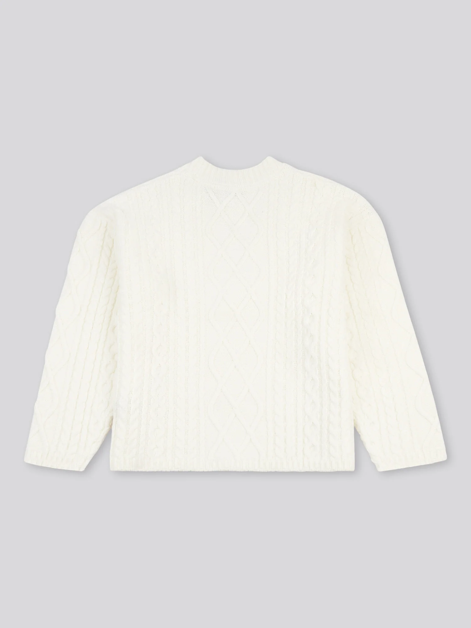 Womens Aran Cable Cardigan Marshmallow - Image 6