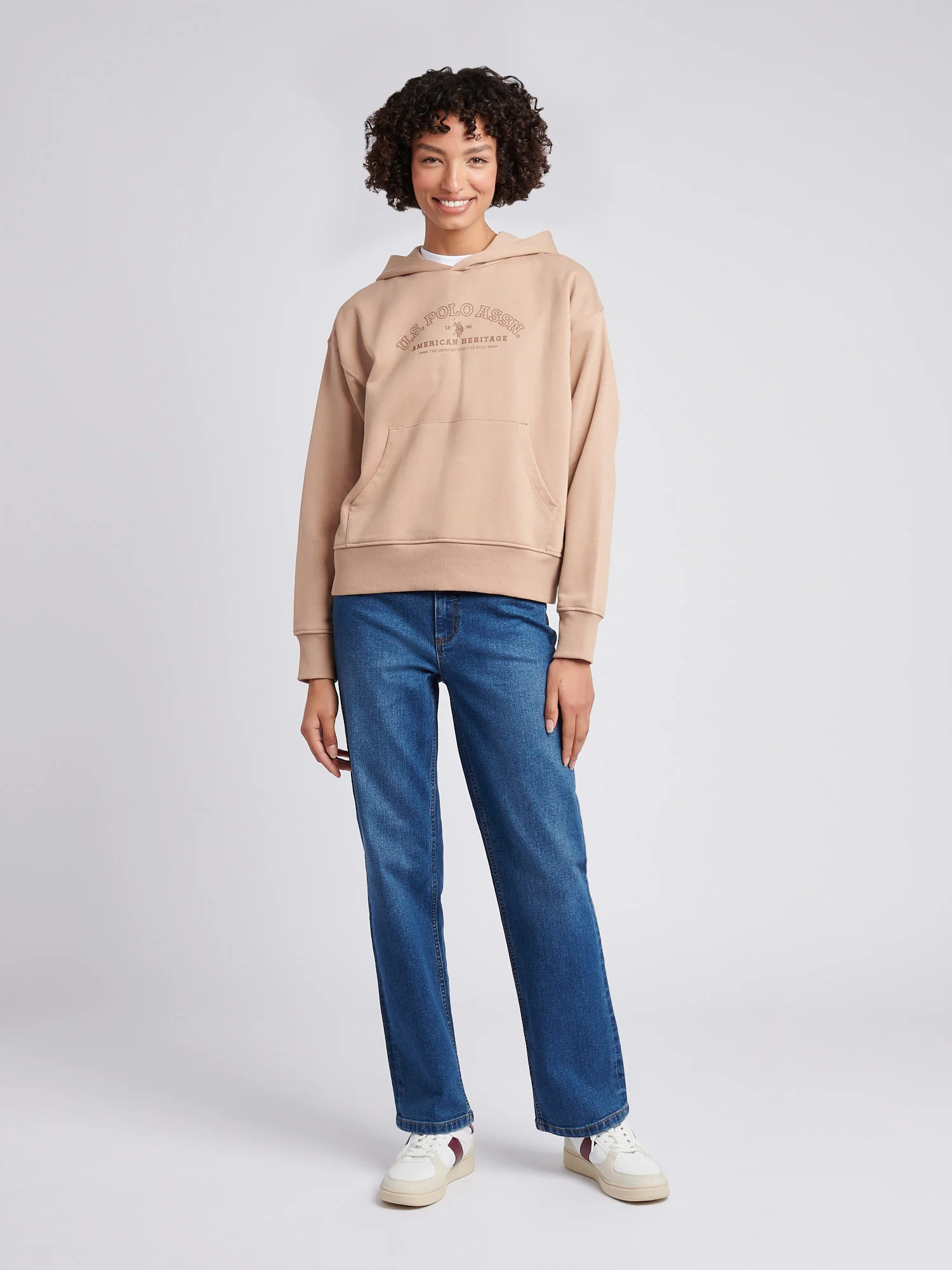 Womens Arc Graphic Hoodie in Natural - Image 3