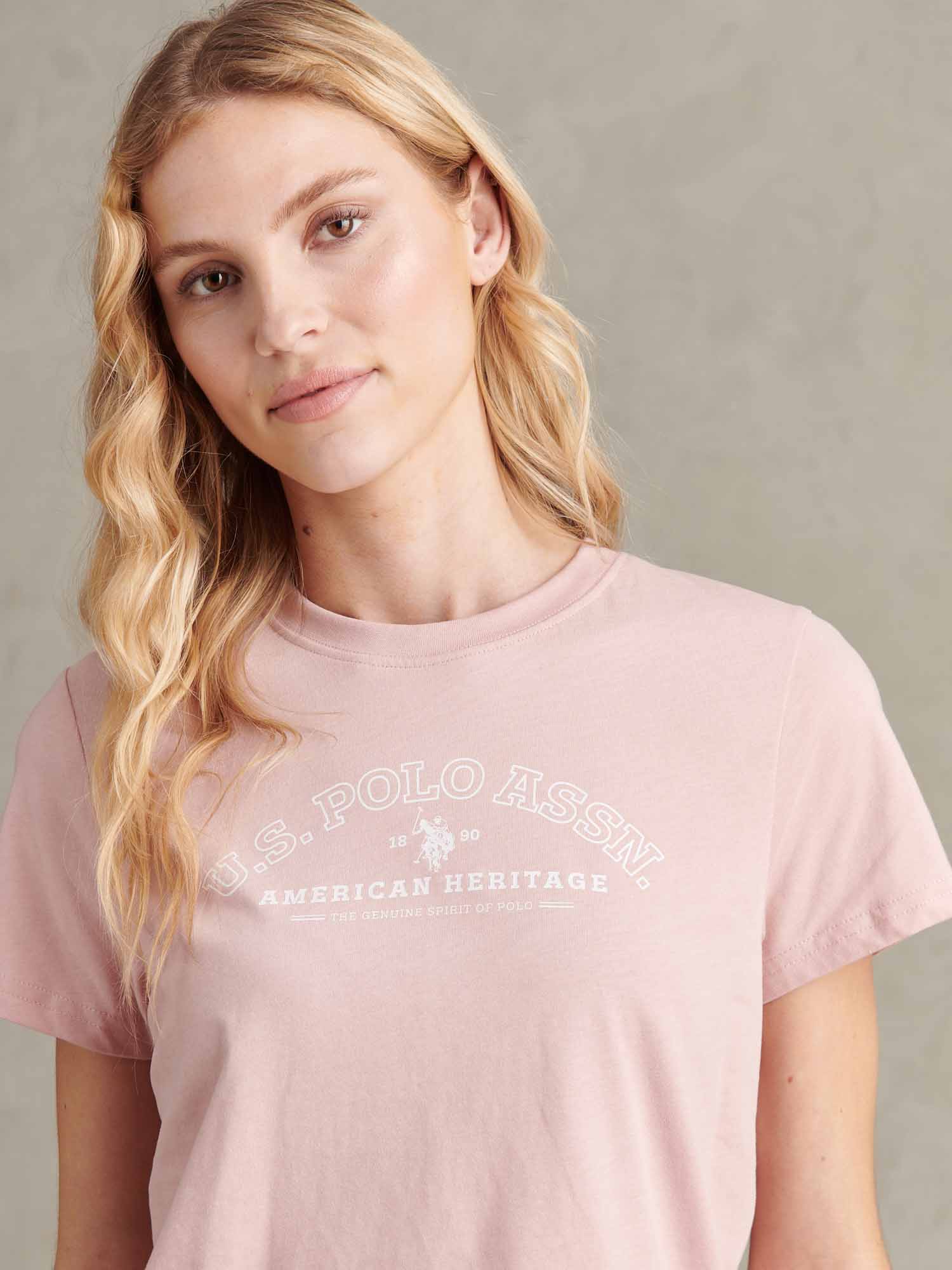 Womens Arc Graphic T-Shirt in Pale Mauve - Image 2