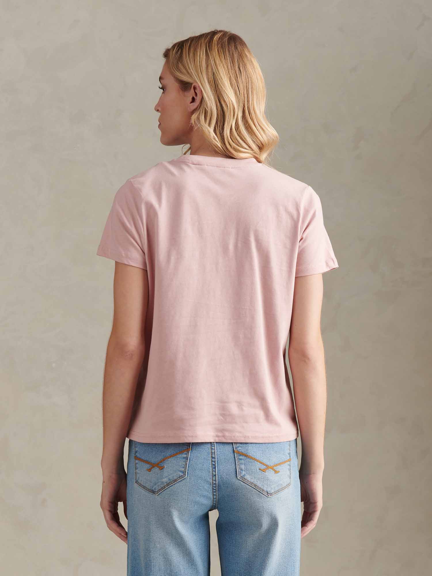 Womens Arc Graphic T-Shirt in Pale Mauve - Image 4
