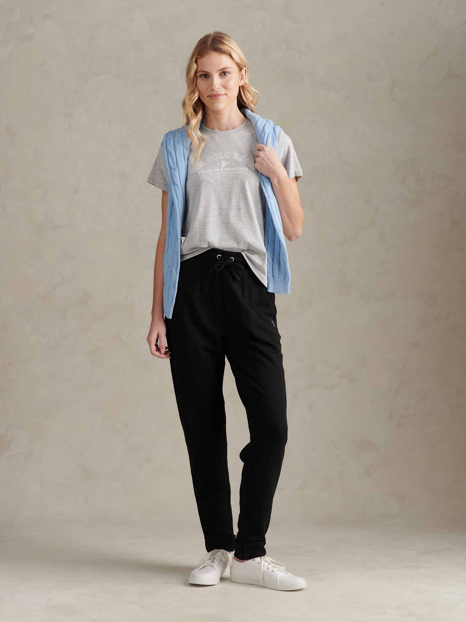 Womens Arc Graphic T-Shirt in Pearl Grey Marl - Image 3