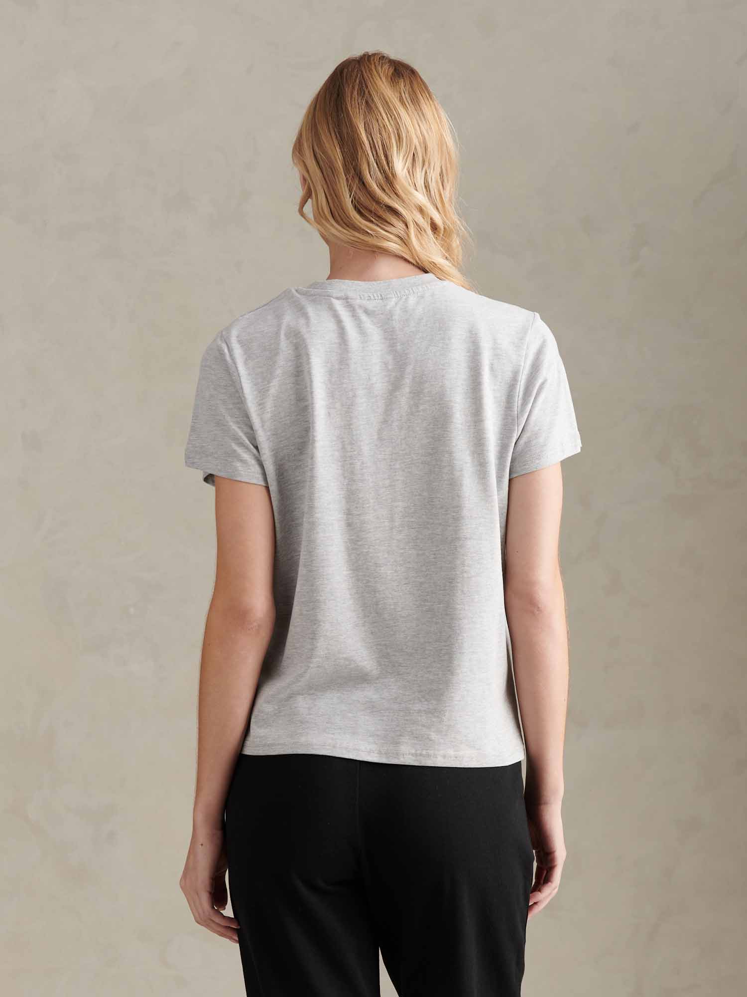Womens Arc Graphic T-Shirt in Pearl Grey Marl - Image 4