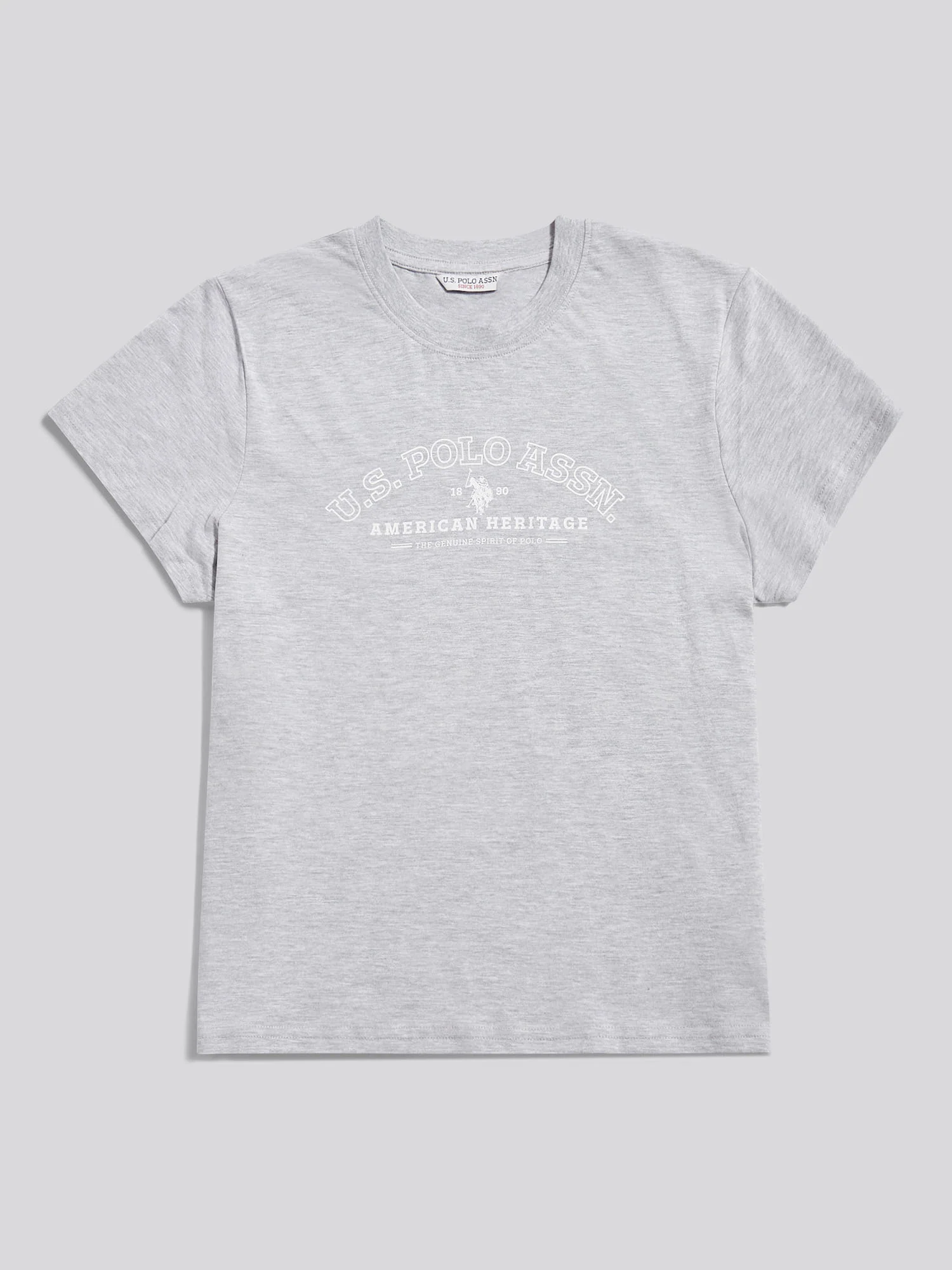 Womens Arc Graphic T-Shirt in Pearl Grey Marl - Image 7
