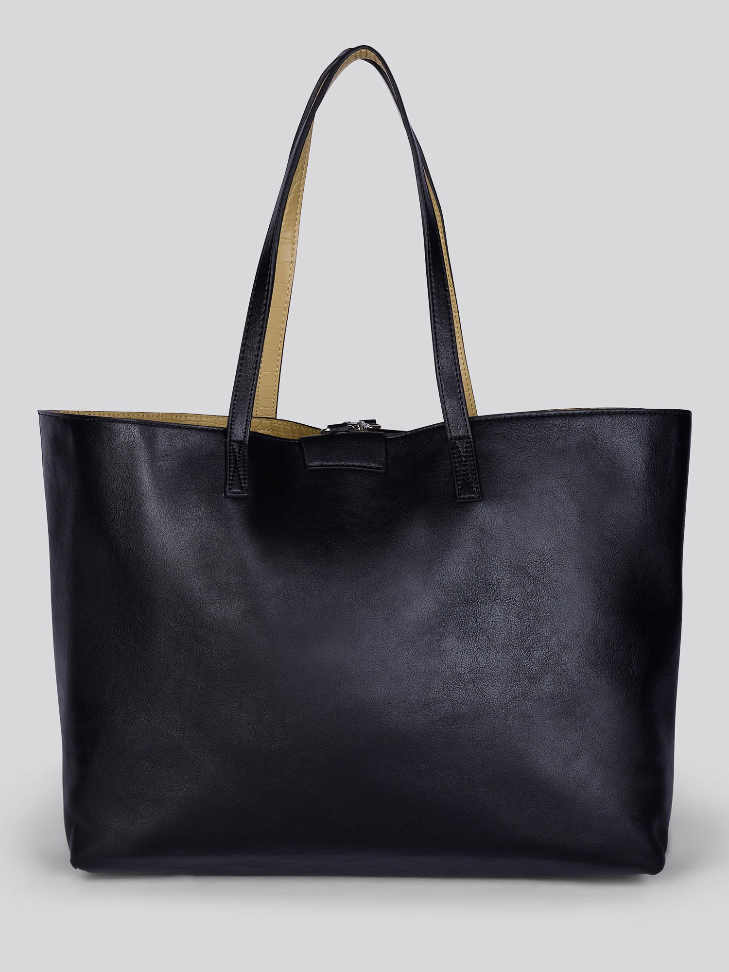 U.S. Polo Assn. Womens Axtell Reversible Shopping Bag Black - Image 2