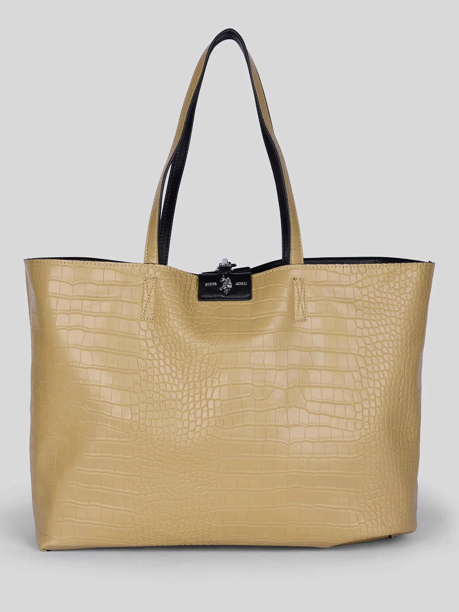 U.S. Polo Assn. Womens Axtell Reversible Shopping Bag Black - Image 4