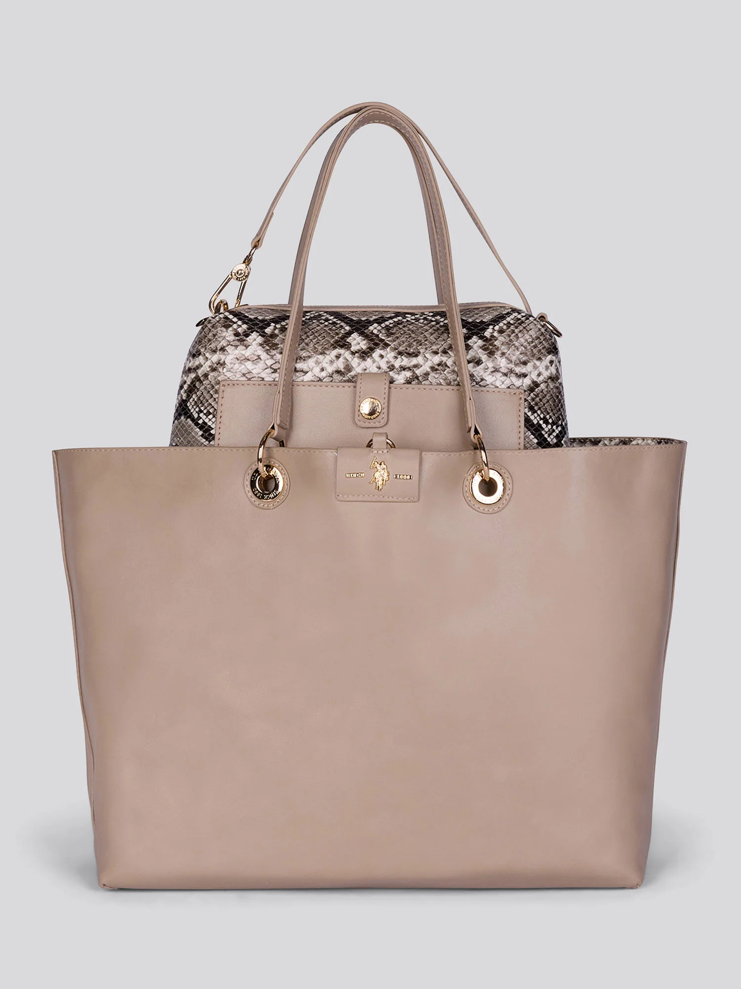 Womens Axtell Reversible Shopping Bag in Light Taupe