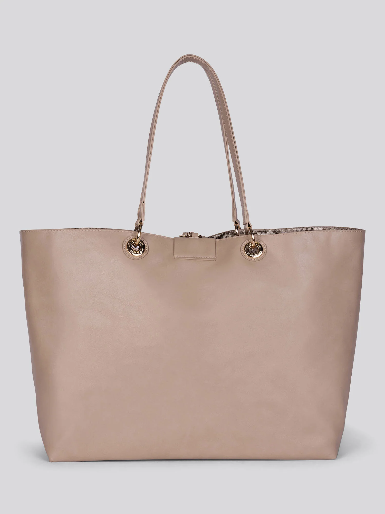 Womens Axtell Reversible Shopping Bag in Light Taupe - Image 2