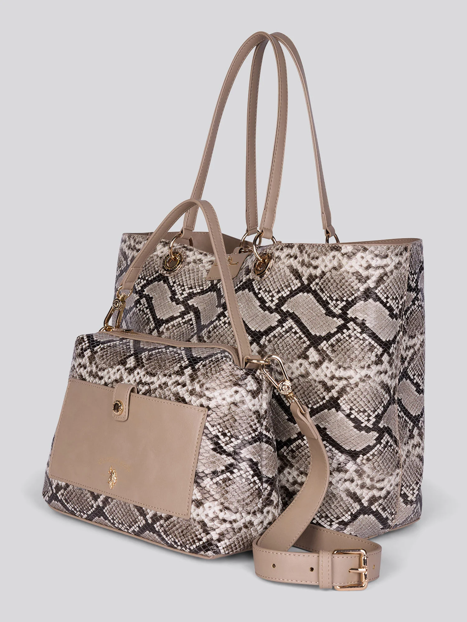 Womens Axtell Reversible Shopping Bag in Light Taupe - Image 4