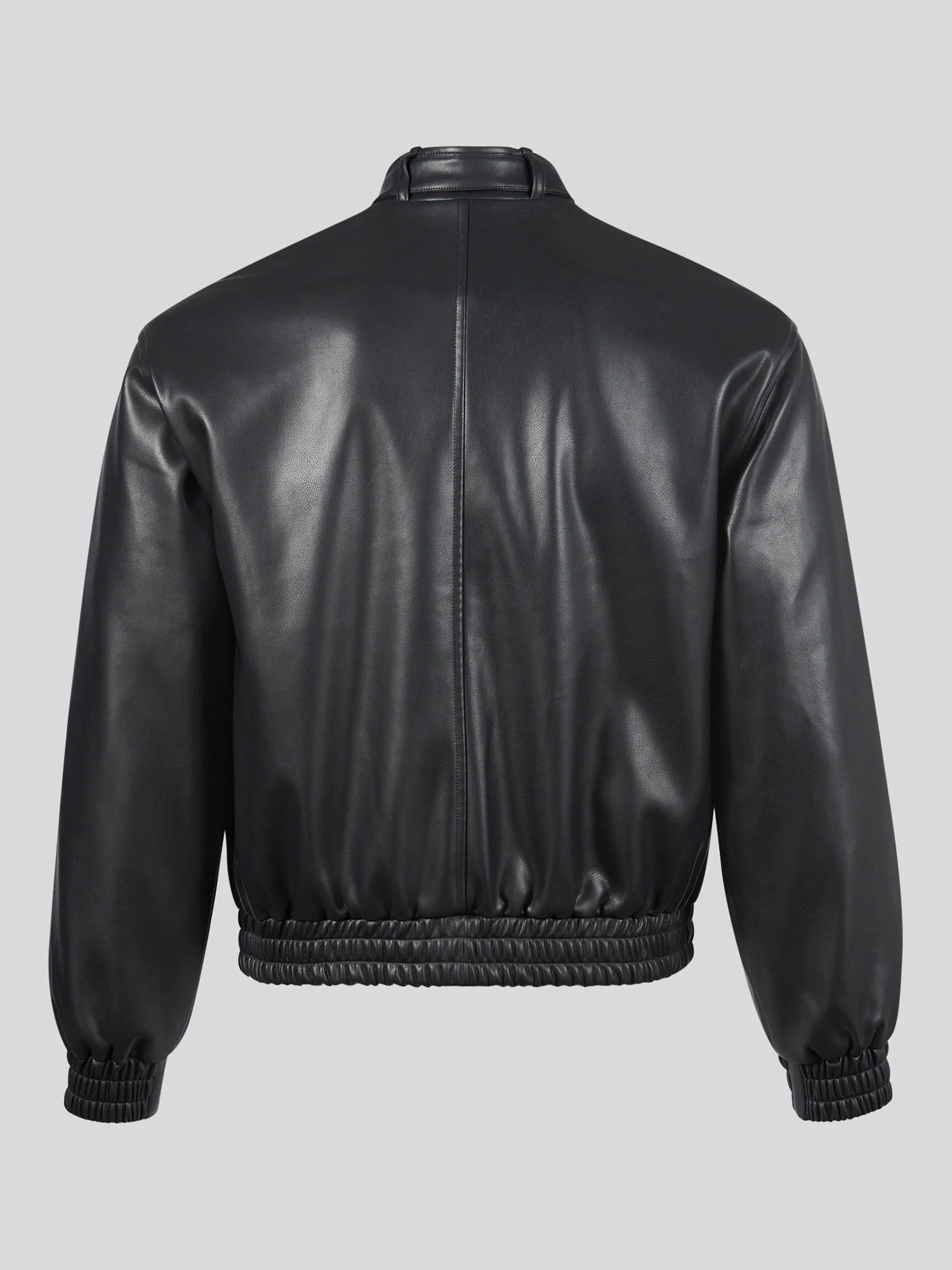 Womens Biker Bomber Jacket in Black - Image 3