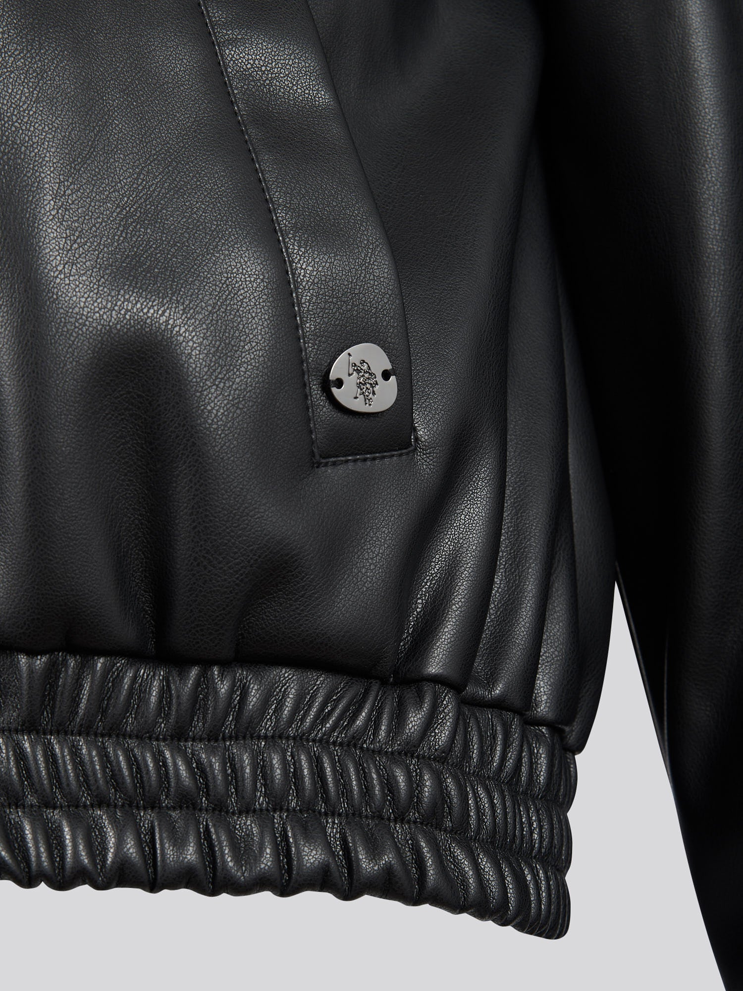 Womens Biker Bomber Jacket in Black - Image 4