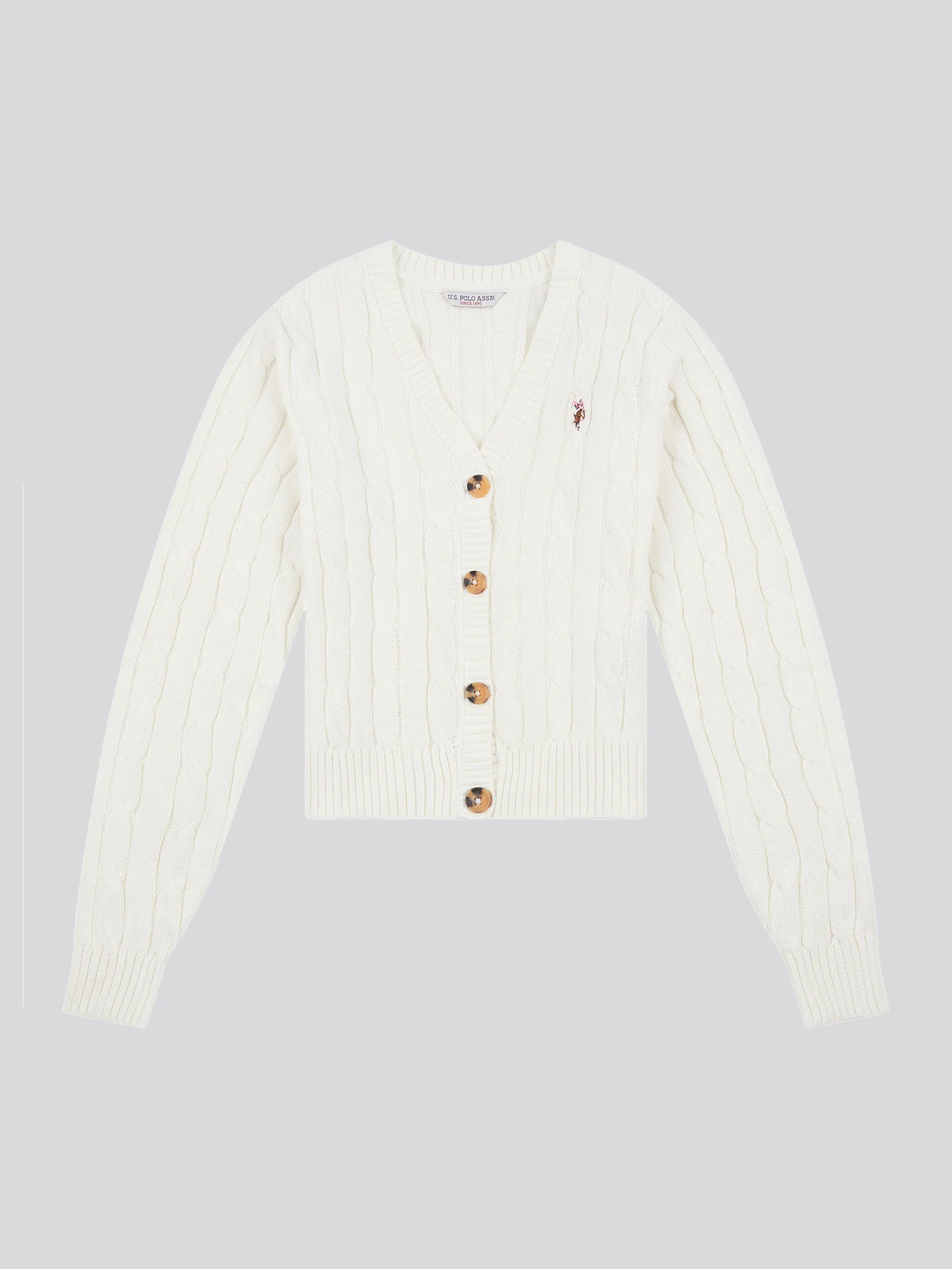 Womens Cable Knit Cardigan Marshmallow - Image 5