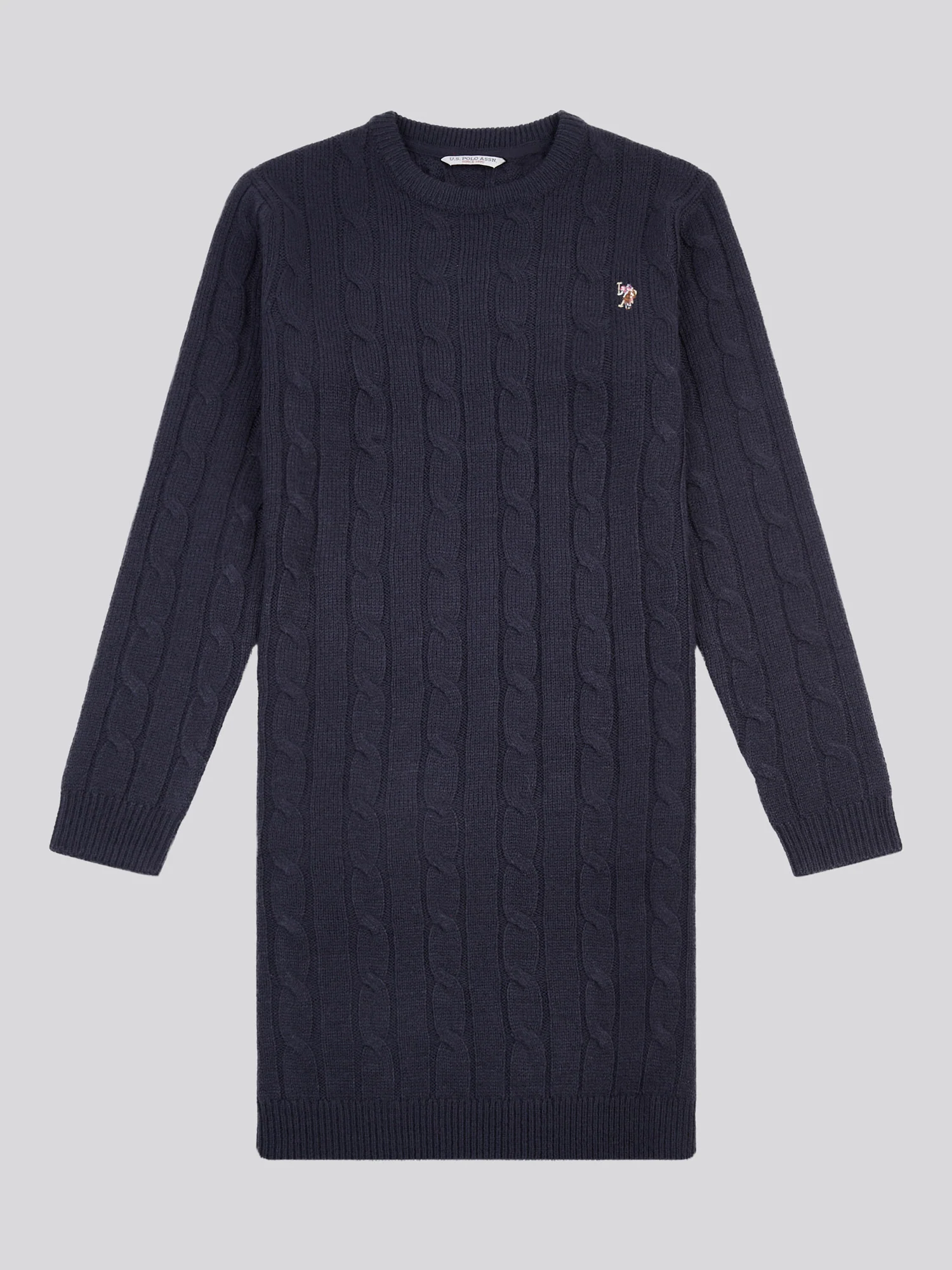 Womens Cable Knit Dress in Navy Iris - Image 4