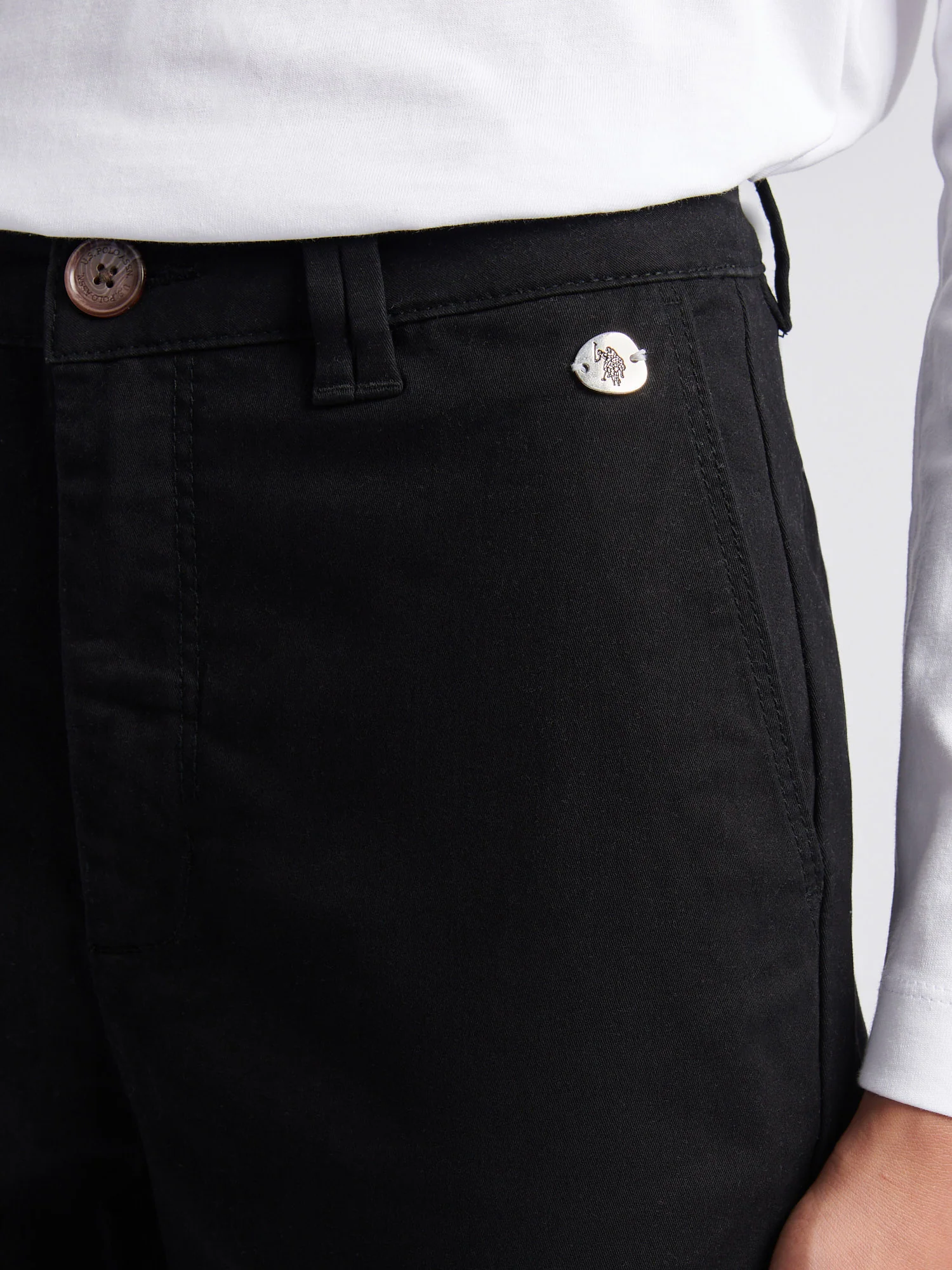 Womens Chino Trousers Black - Image 2
