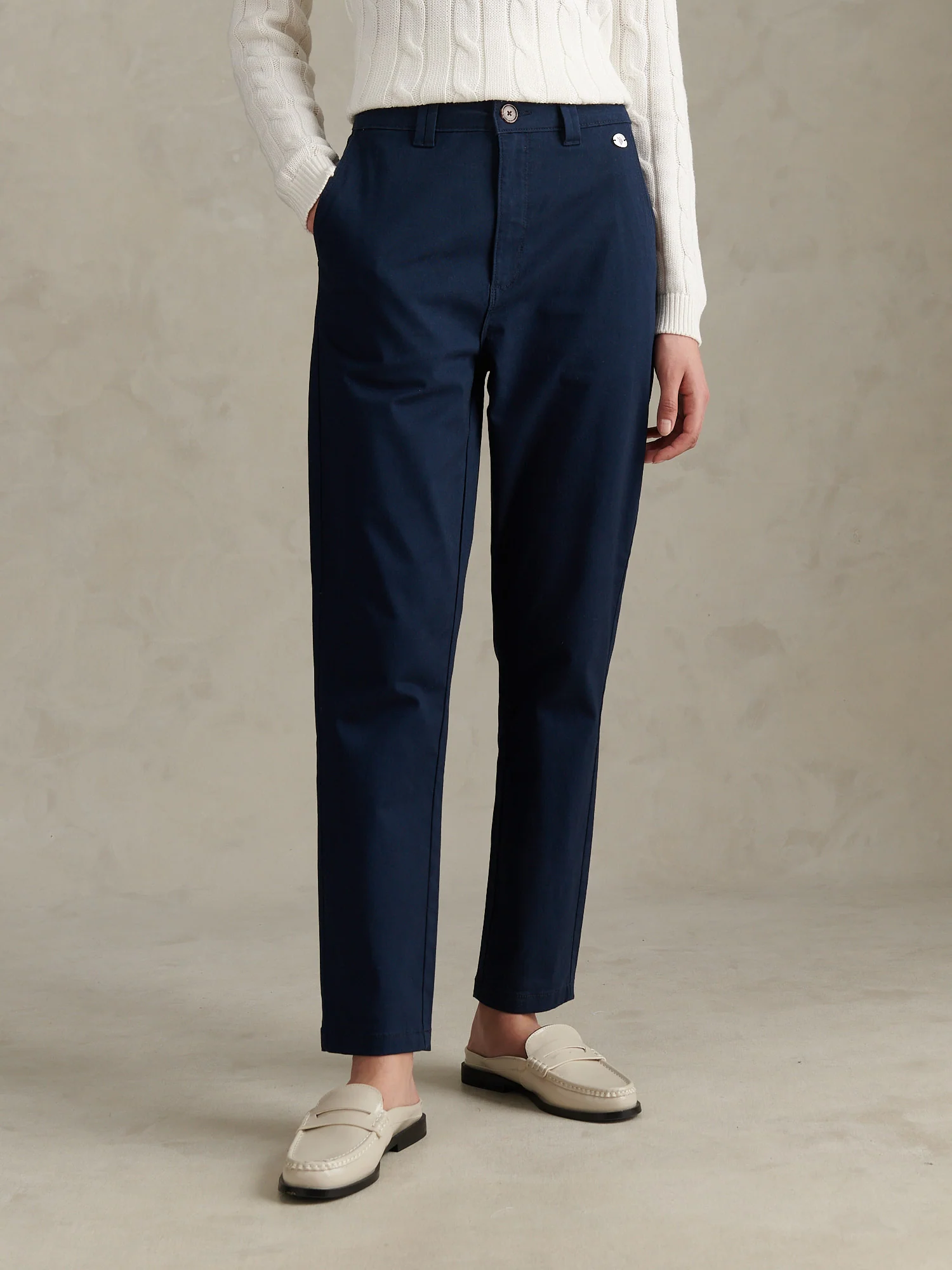 Womens Chino Trousers Navy Iris