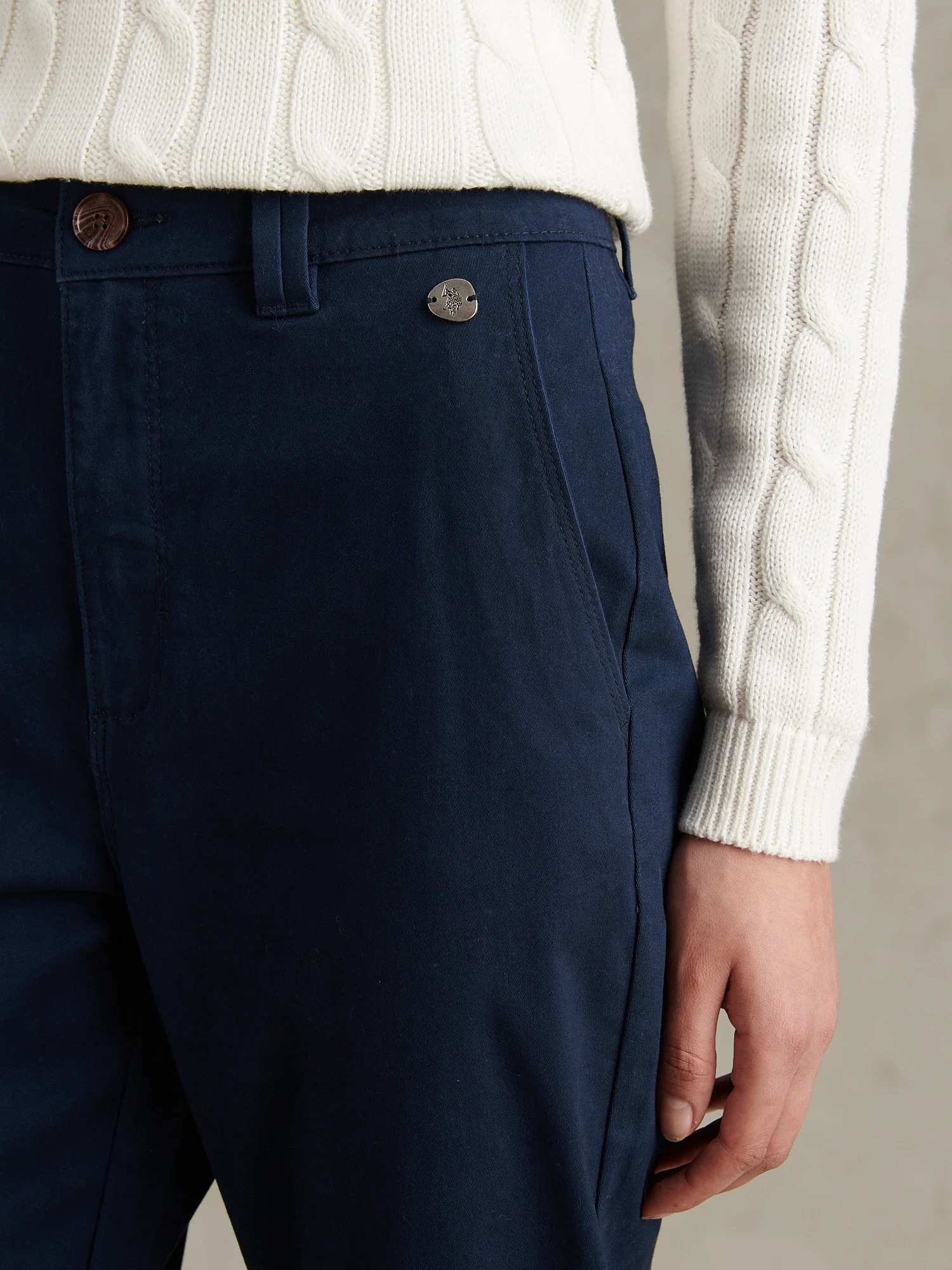 Womens Chino Trousers Navy Iris - Image 2