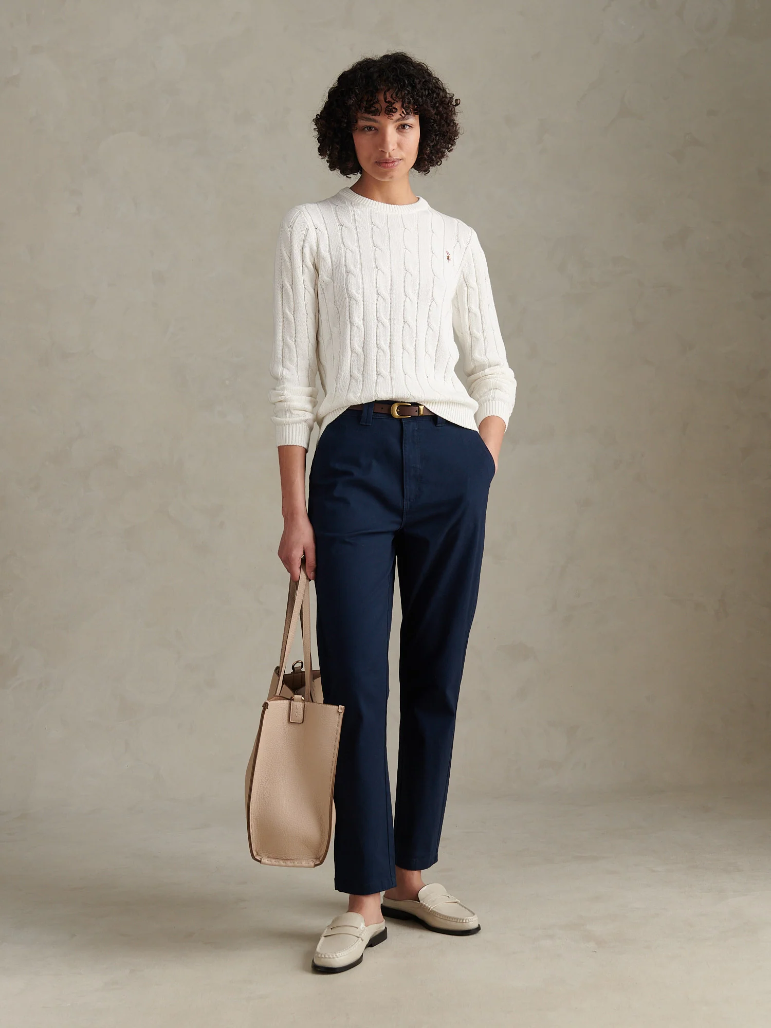 Womens Chino Trousers Navy Iris - Image 3