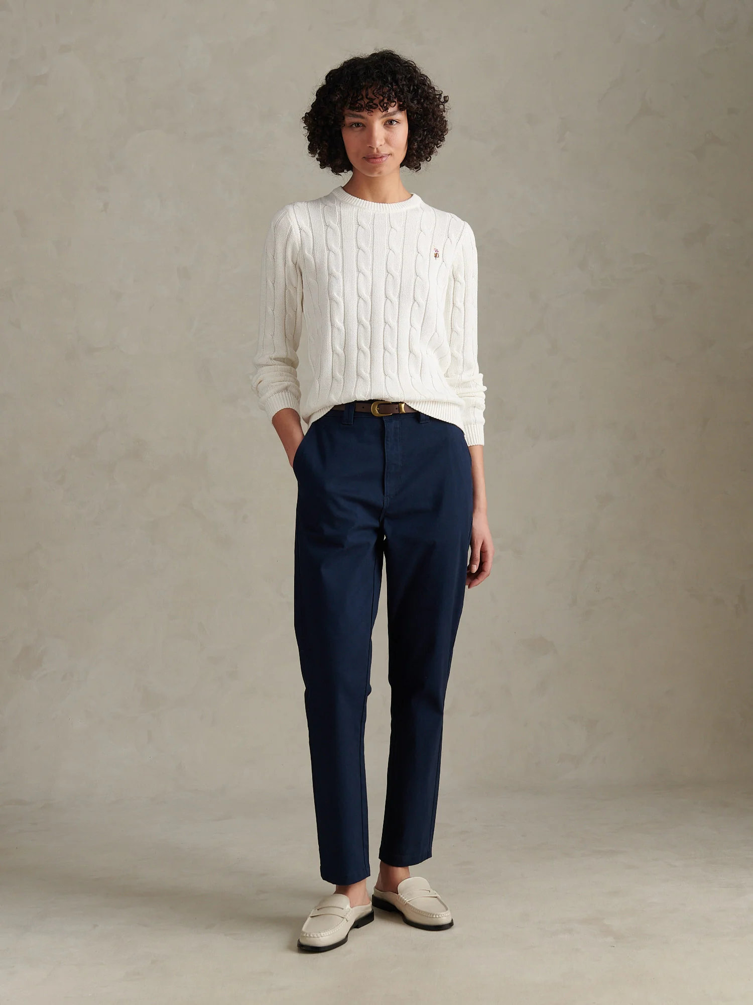 Womens Chino Trousers Navy Iris - Image 5
