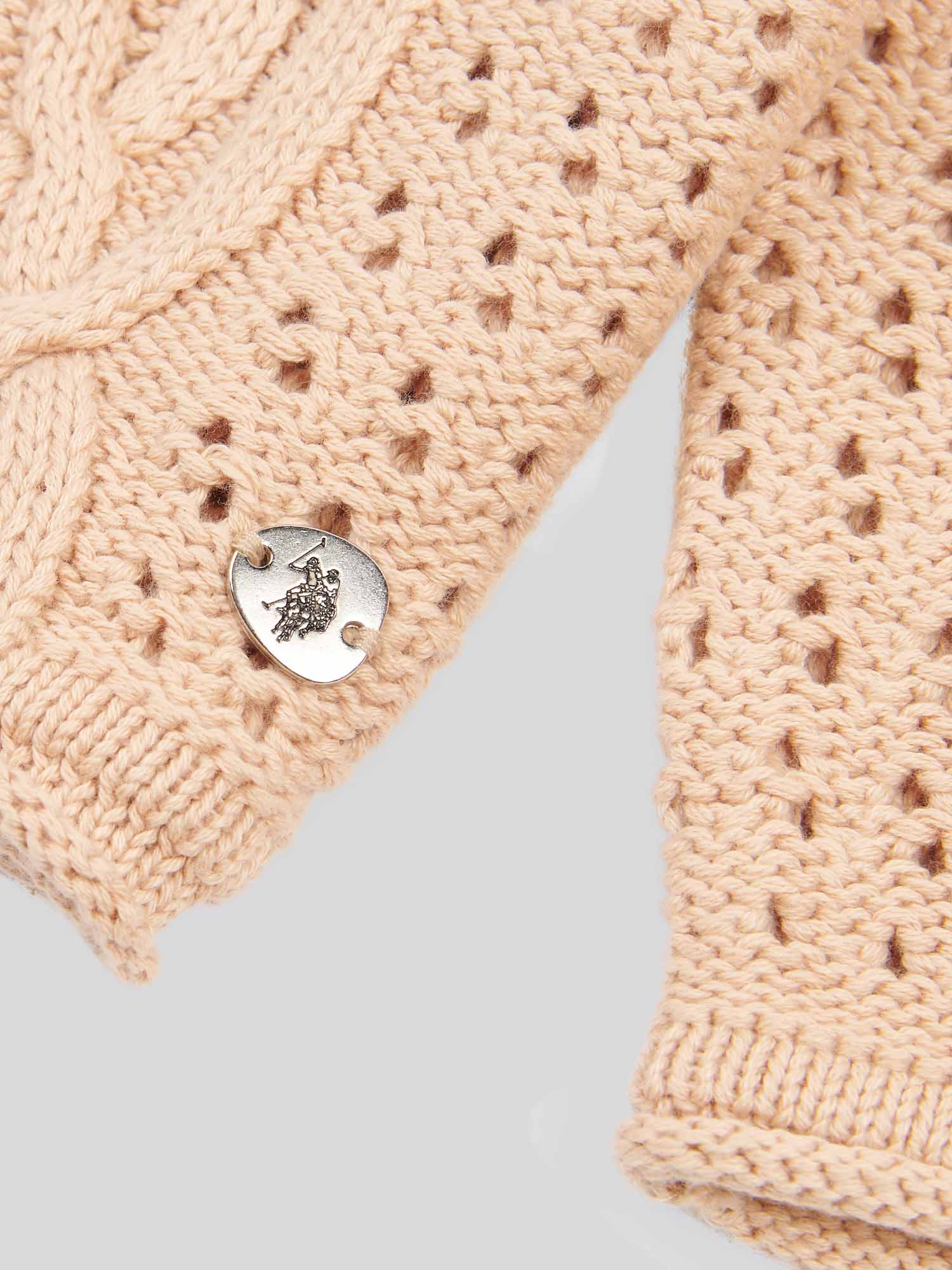 Womens Chunky Cable Open Knit Jumper in Smoke Gray - Image 7