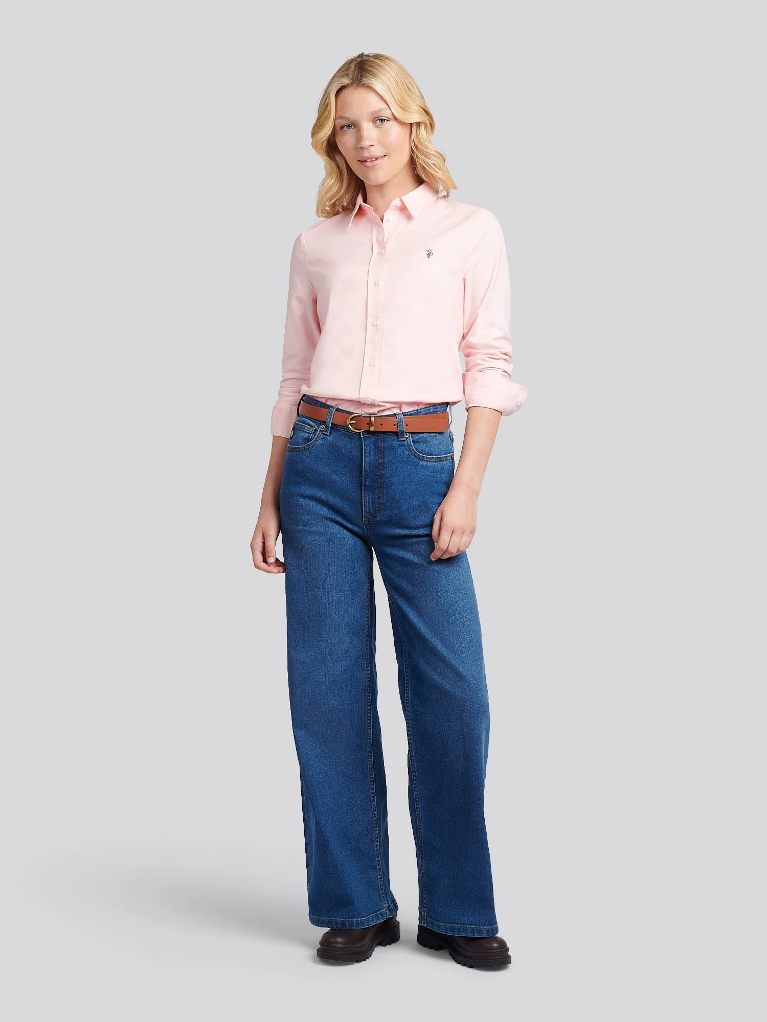 Womens Classic Fit Poplin Shirt Crystal Rose - Image 3