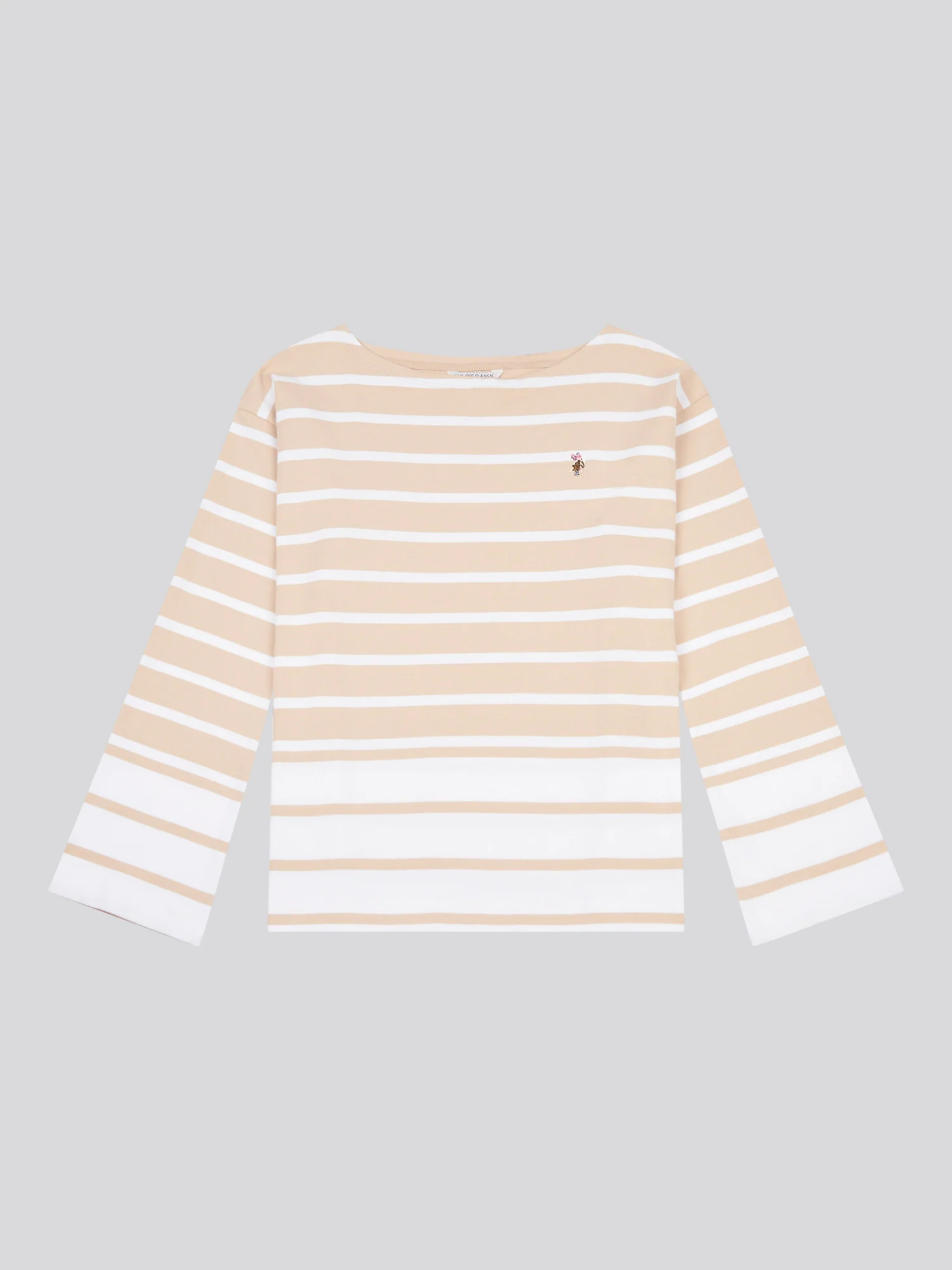 Womens Block Stripe Long Sleeve T-Shirt in Smoke Gray - Image 6