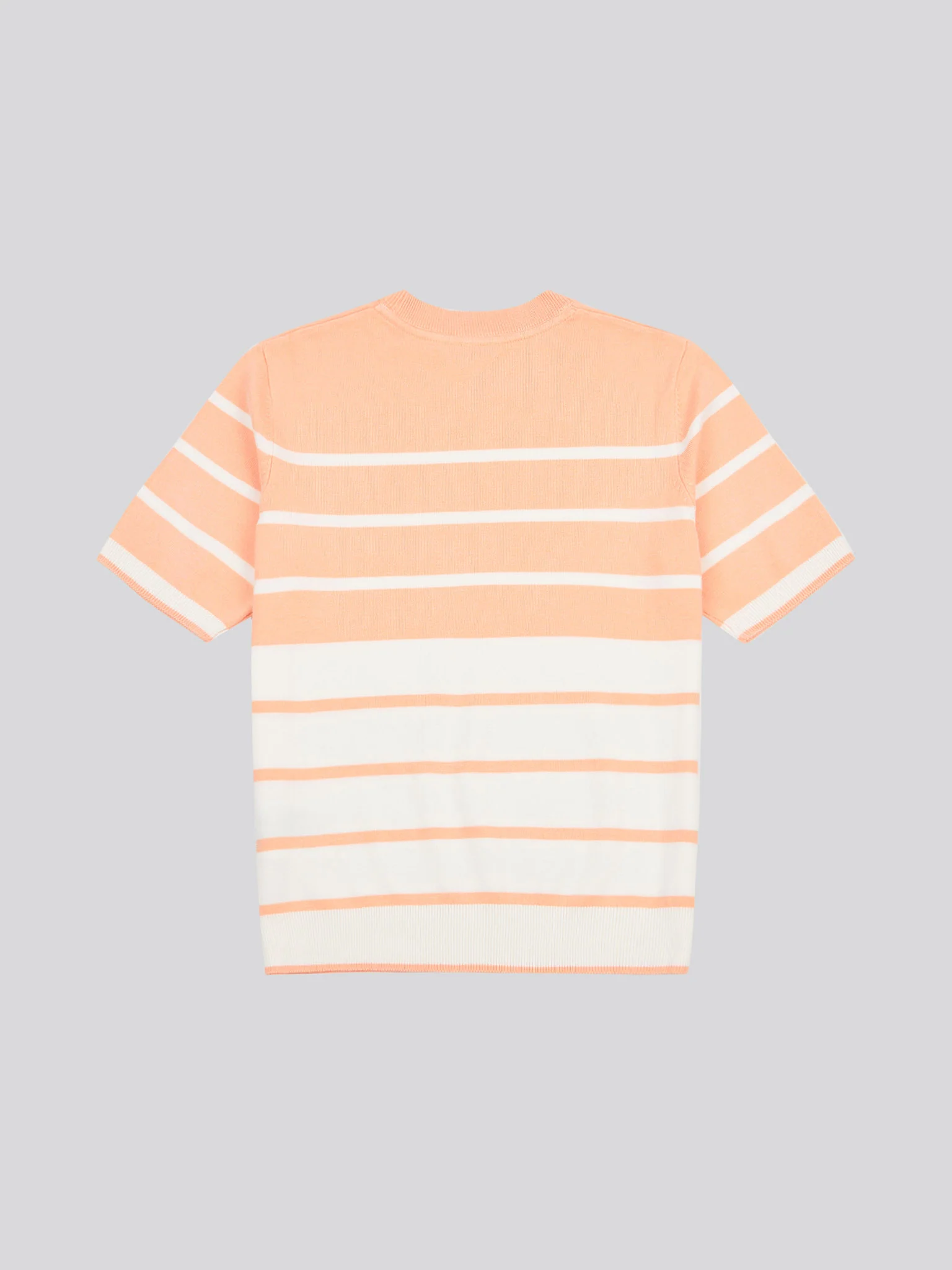 Womens Colour Block Stripe Short Sleeve Jumper in Peach Nectar - Image 6