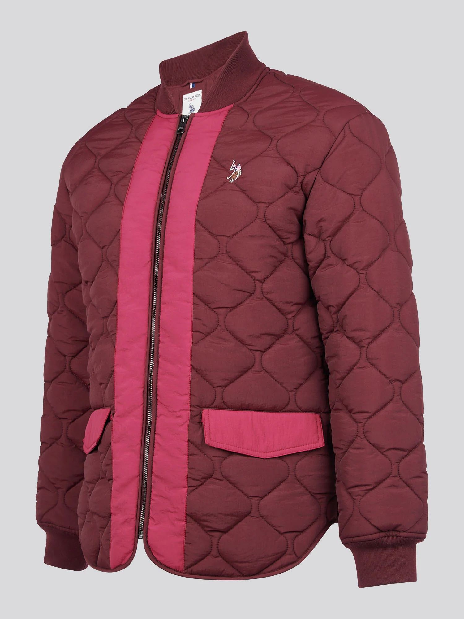 Womens Contrast Bomber Jacket in Fig - Image 8