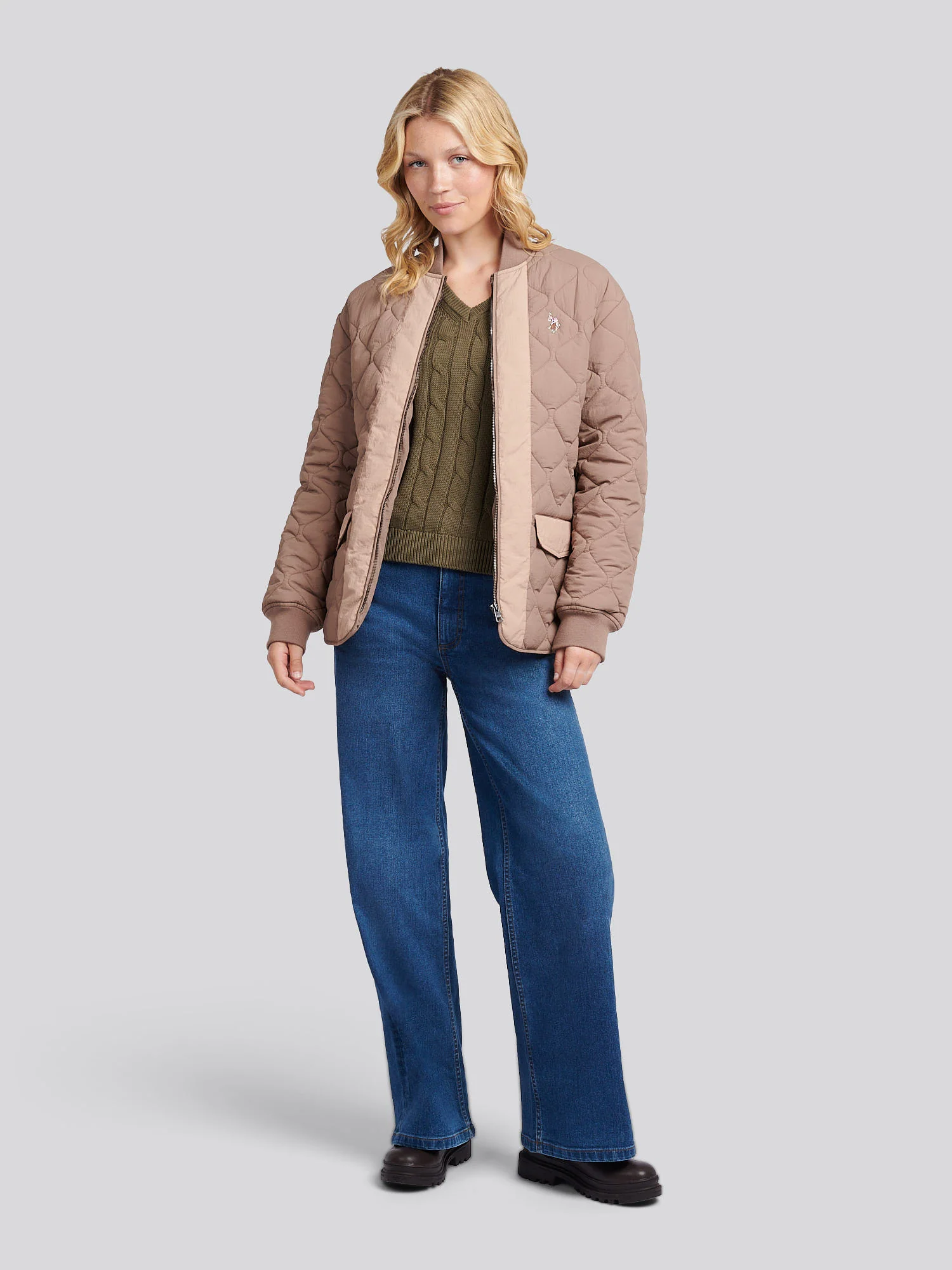 Womens Contrast Bomber Jacket in Leafless Tree - Image 3