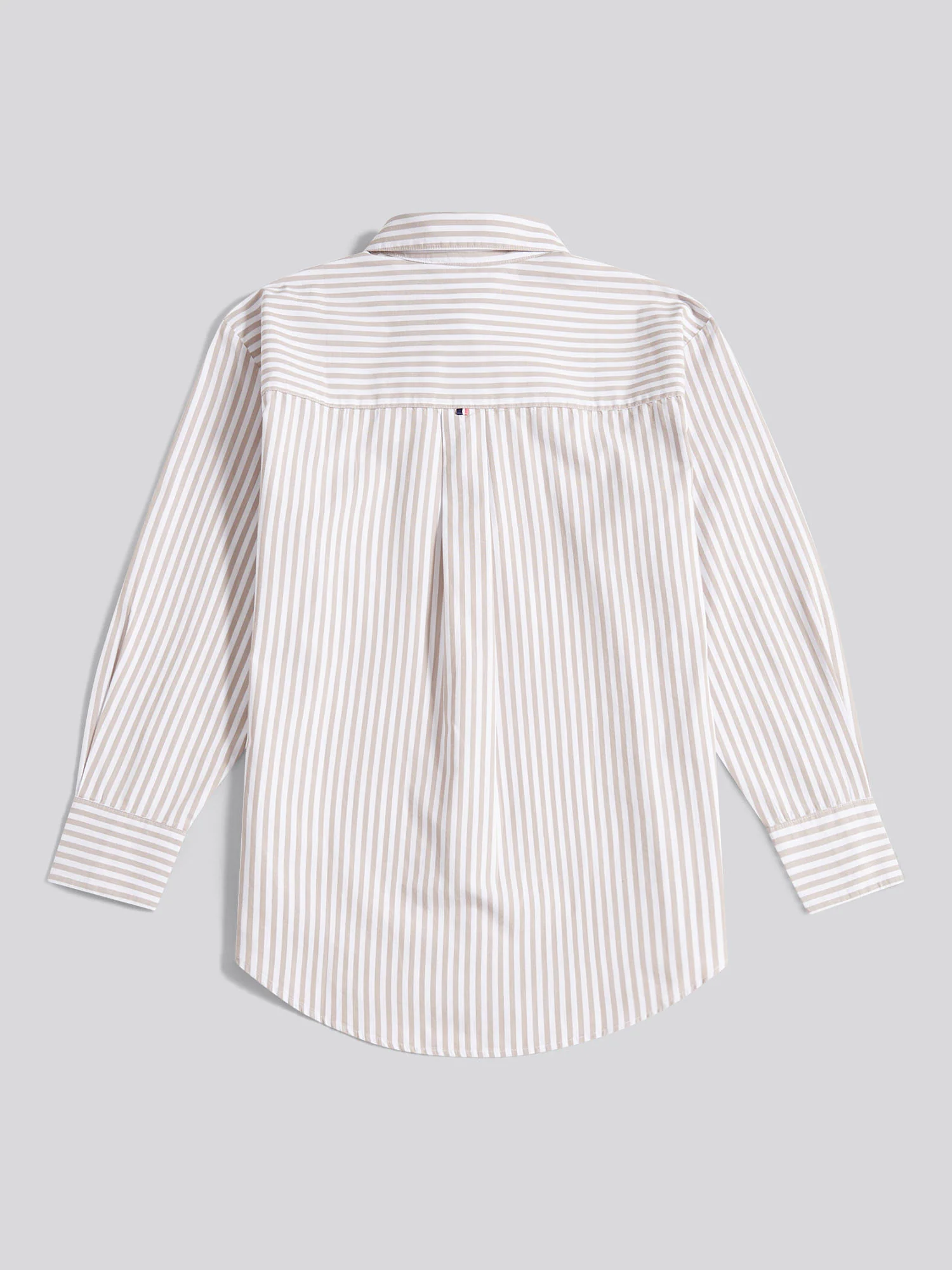 Womens Cotton Poplin Loose Fit Stripe Shirt in Atmosphere - Image 2