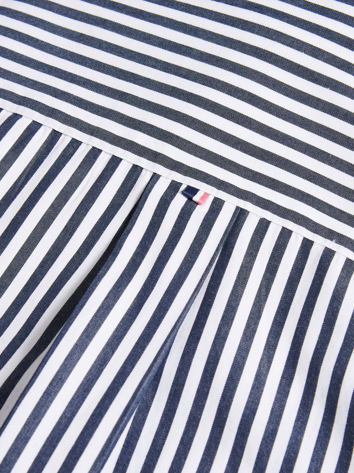 Womens Cotton Poplin Loose Fit Stripe Shirt in Navy Iris - Image 4