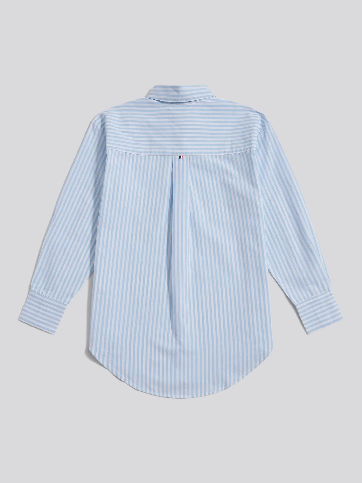 Womens Cotton Poplin Loose Fit Stripe Shirt in Windsurfer - Image 2