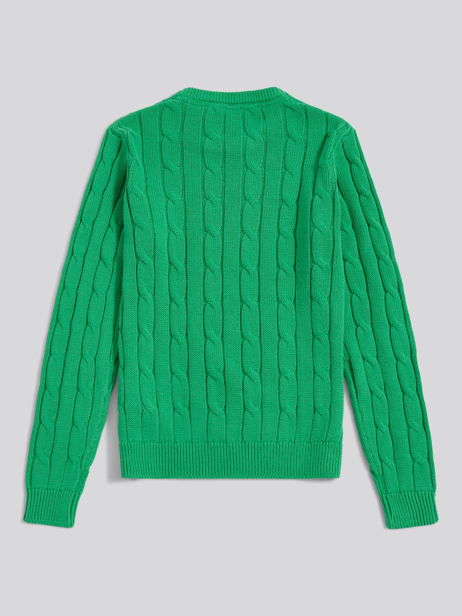 Womens Crew Neck Cable Jumper Kelly Green - Image 6