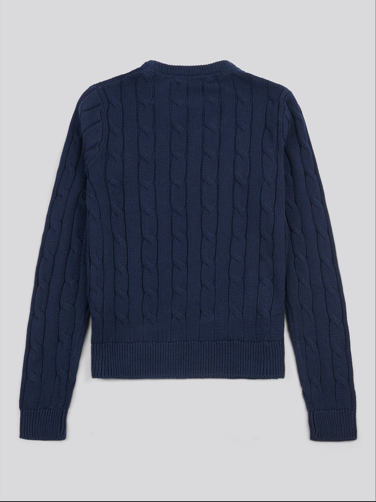 Womens Crew Neck Cable Jumper Navy Iris - Image 6