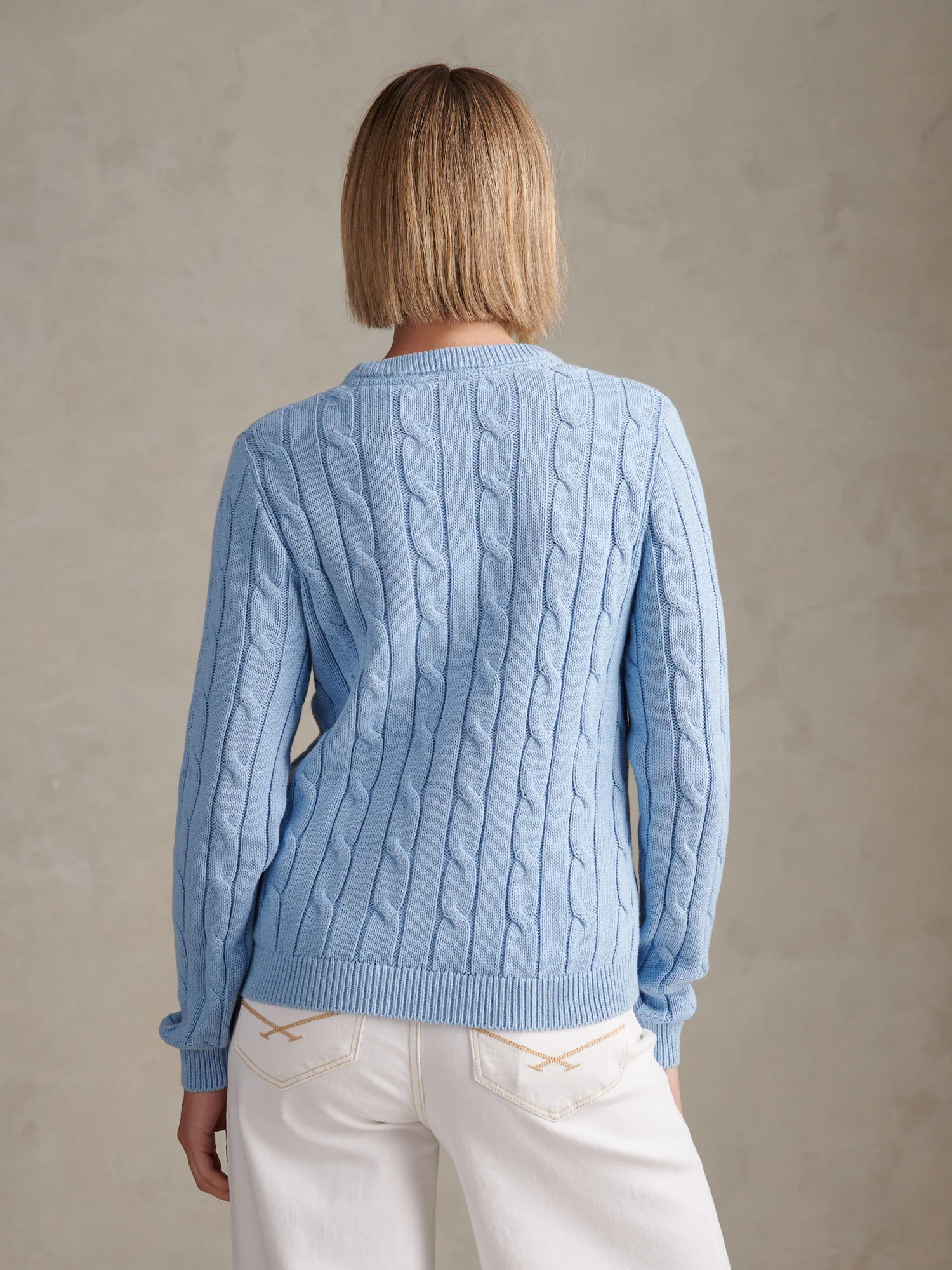 Womens Crew Neck Cable Jumper Open Air - Image 4