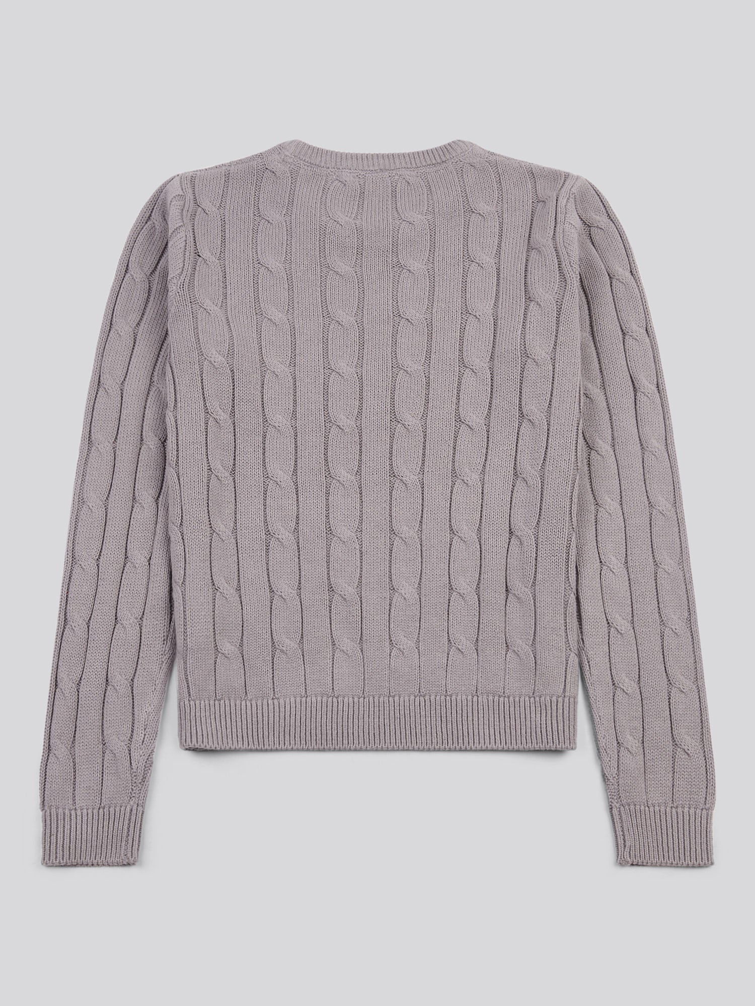 Womens Crew Neck Cable Jumper Silver Filigree - Image 6