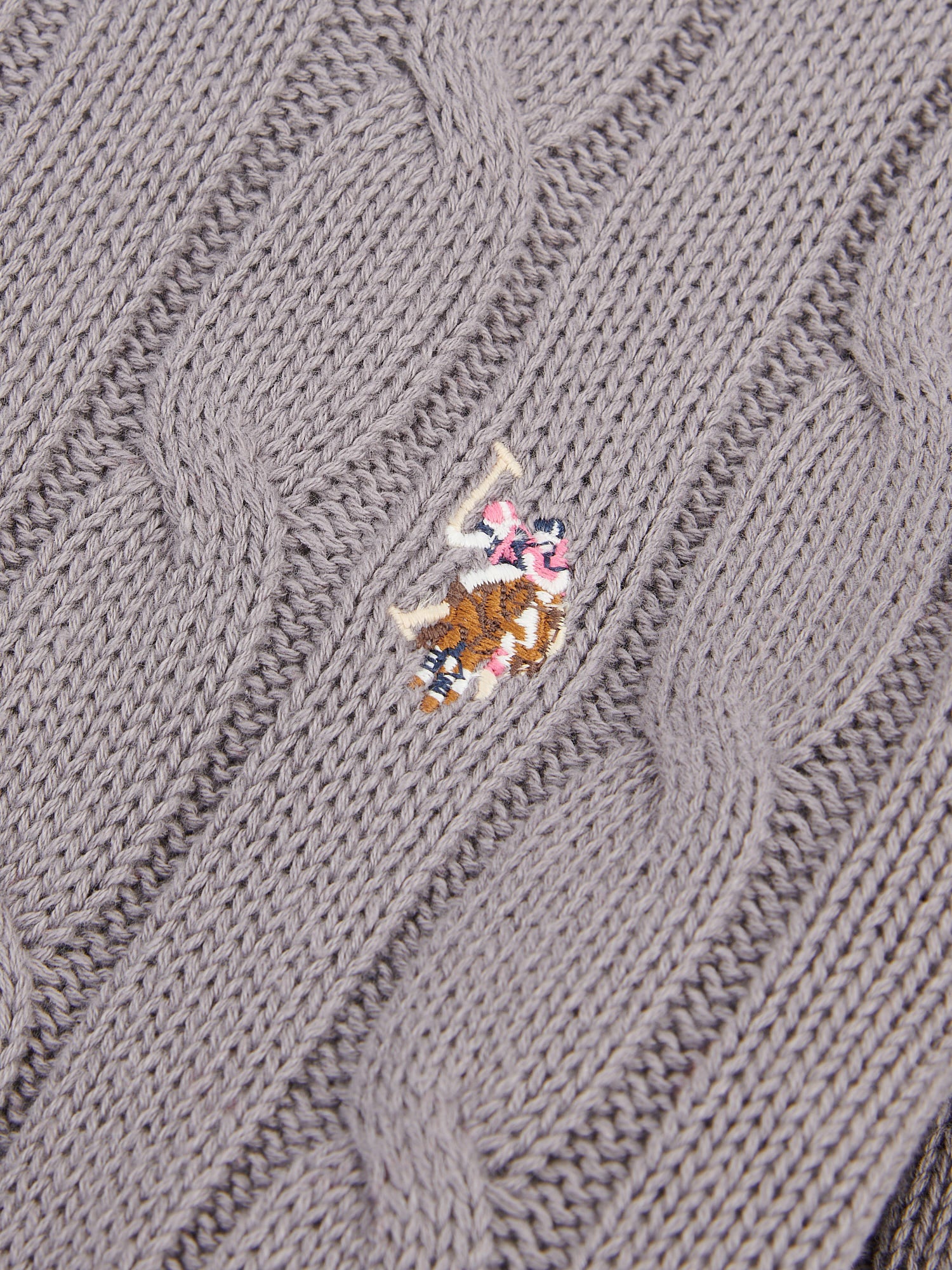 Womens Crew Neck Cable Jumper Silver Filigree - Image 7
