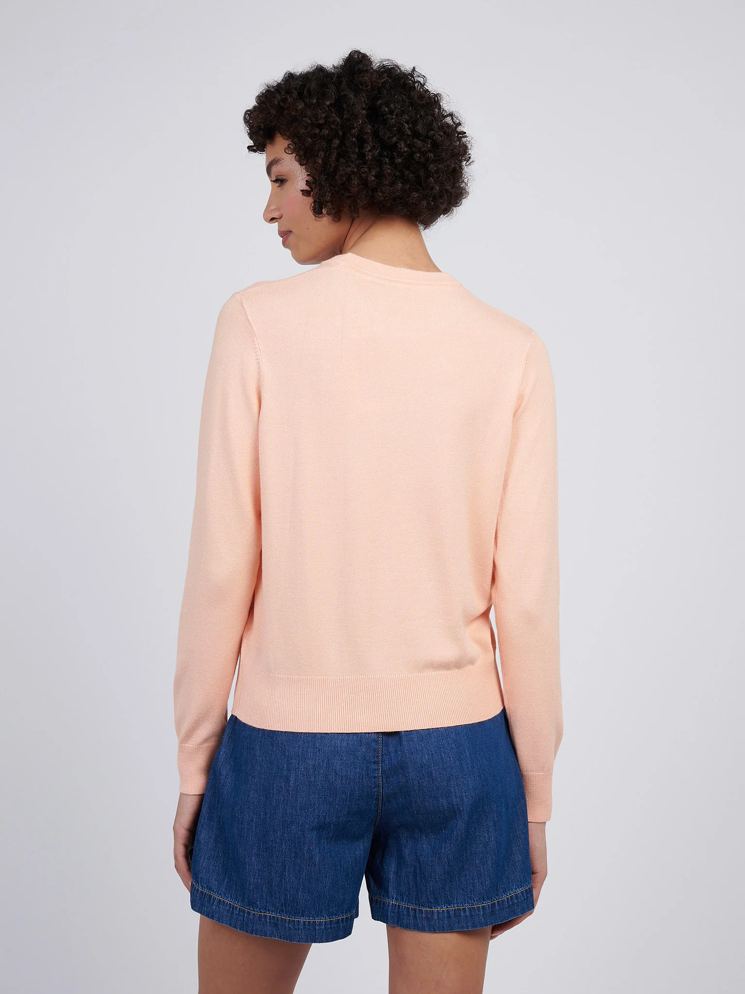 Womens Crew Neck Jumper in Peach Nectar - Image 4
